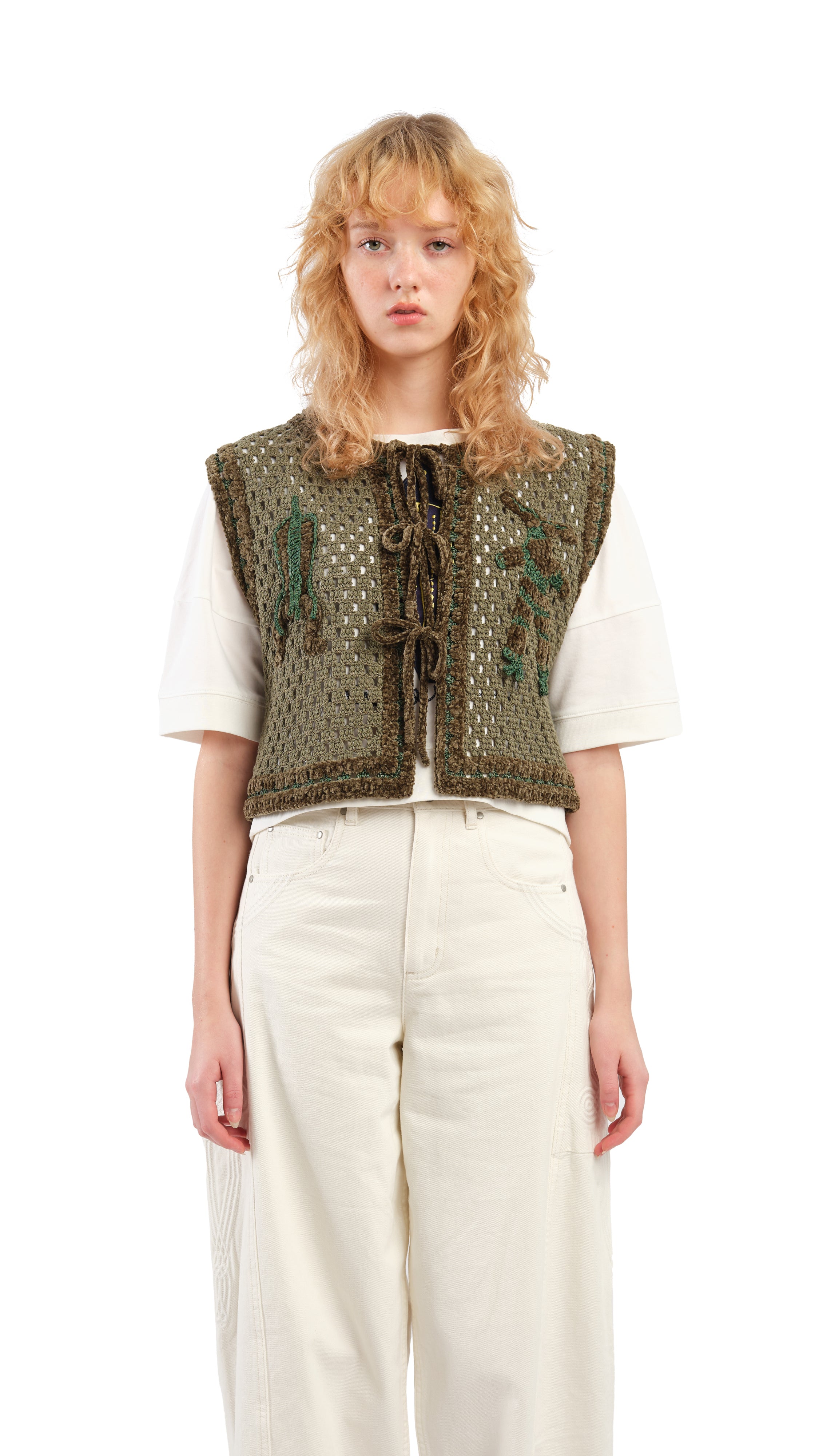 Selk'Nam Graphic Crochet Vest for Women - Stylish Handmade Knit Sweater Vest - Boho Chic Fashion Top for Fall & Winter - Perfect for Layering, Casual Outfits, and Festival Wear
