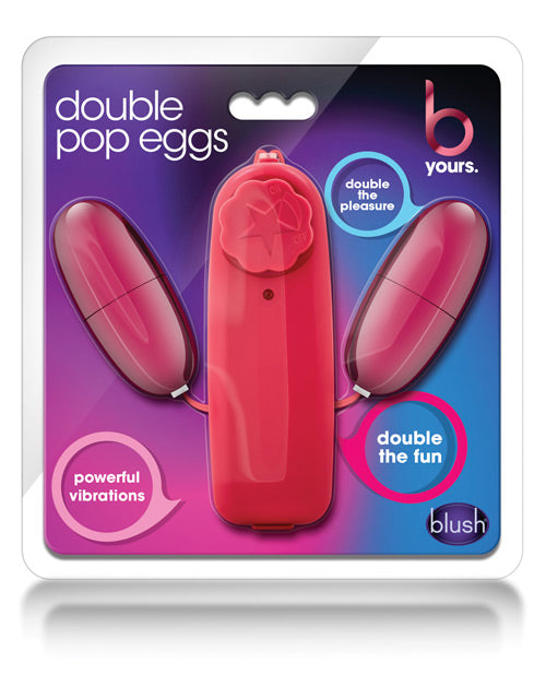 Blush B Yours Double Pop Eggs - Cerise Pink Silicone Stress Relief Toys for Adults & Kids - Perfect for Anxiety Relief, Office Desk Decor, and Party Favors