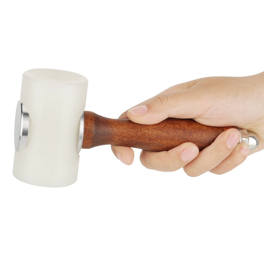 Premium Leather Carving Hammer Mallet - T-Shaped Wood Handle with Nylon Head for Leather Crafting, Stamping & DIY Projects | Perfect for Leatherworking, Bookbinding & Shoemaking