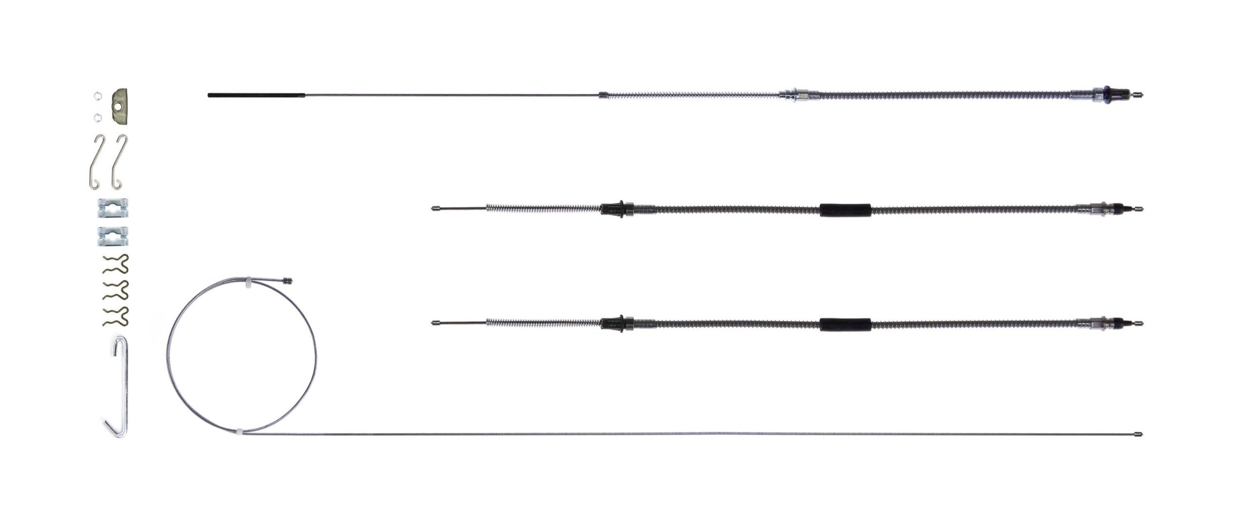 Premium RSBCC06S Brake Cable Set with Hardware - Compatible with Powerglide & Manual Transmissions | Durable Replacement for Smooth Braking Performance | Ideal for Automotive Repair & DIY Projects