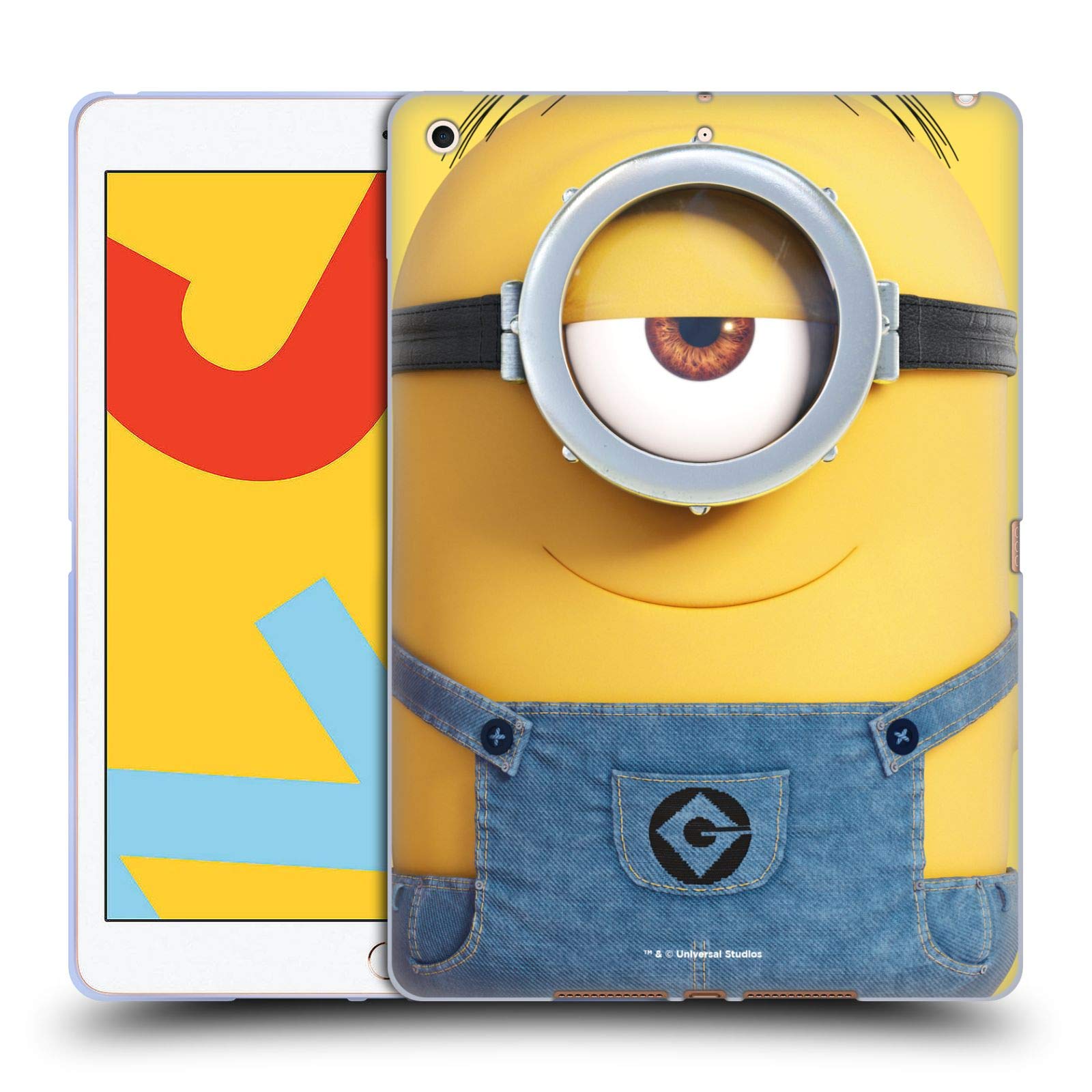 Head Case Designs Despicable Me Stuart Minions Soft Gel Case for Apple iPad 10.2 2019/2020/2021 - Fun Protective Cover for Kids, School & Travel