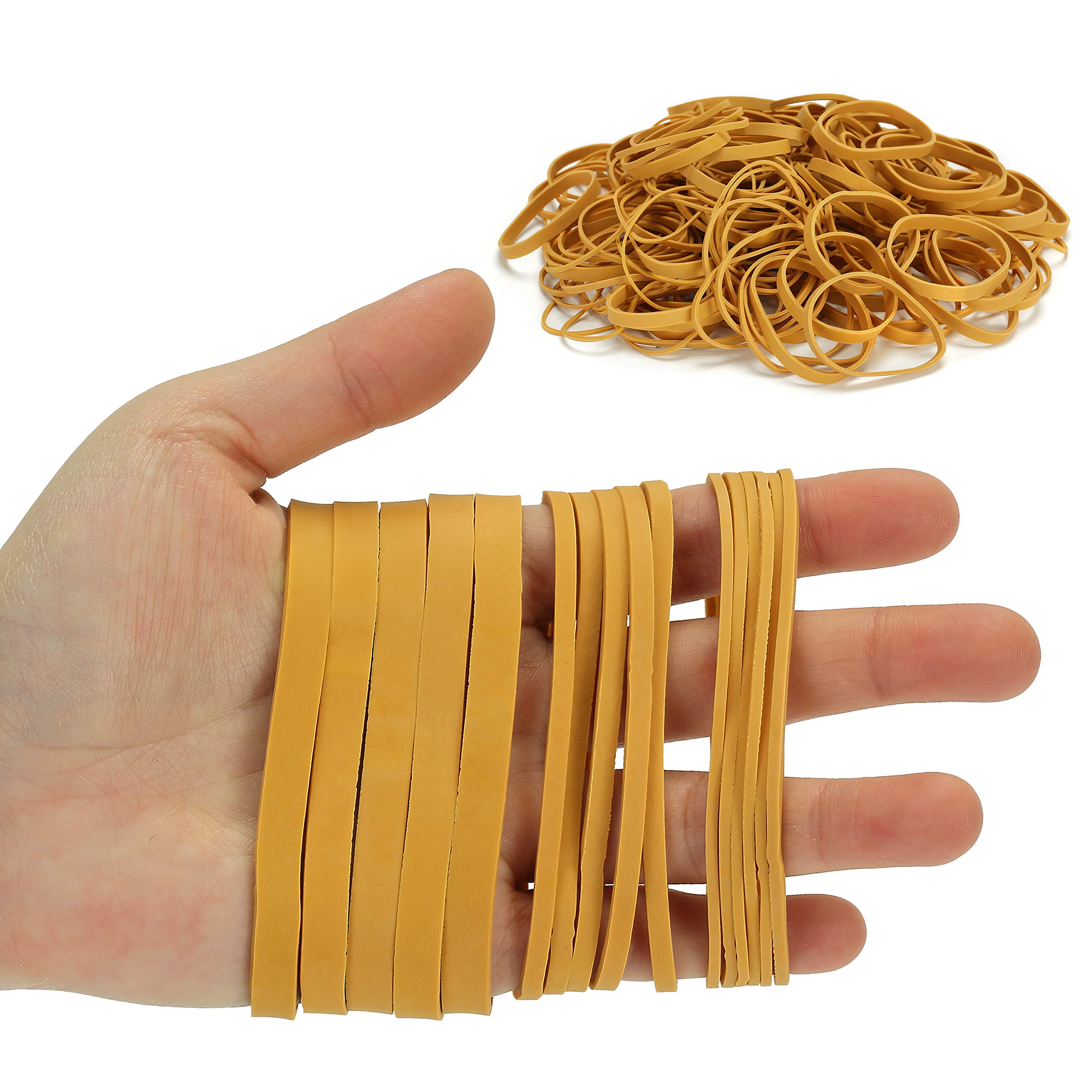 Mr. Pen Assorted Sizes Rubber Bands - 300g Bulk Pack of Thick Yellow Elastic Bands for Office, File Organization, School & Home Use | Durable Office Supplies for Paper, Mail & Craft Projects