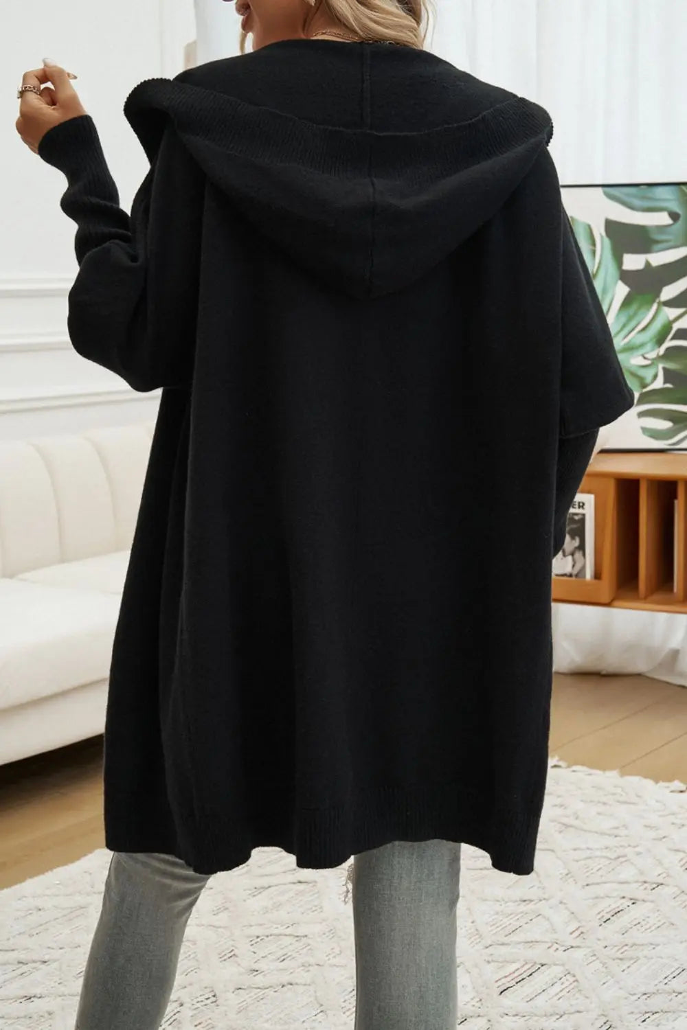 Women's Button Up Long Sleeve Hooded Cardigan Sweater - Cozy Fall & Winter Layering Piece for Casual Outfits and Office Wear