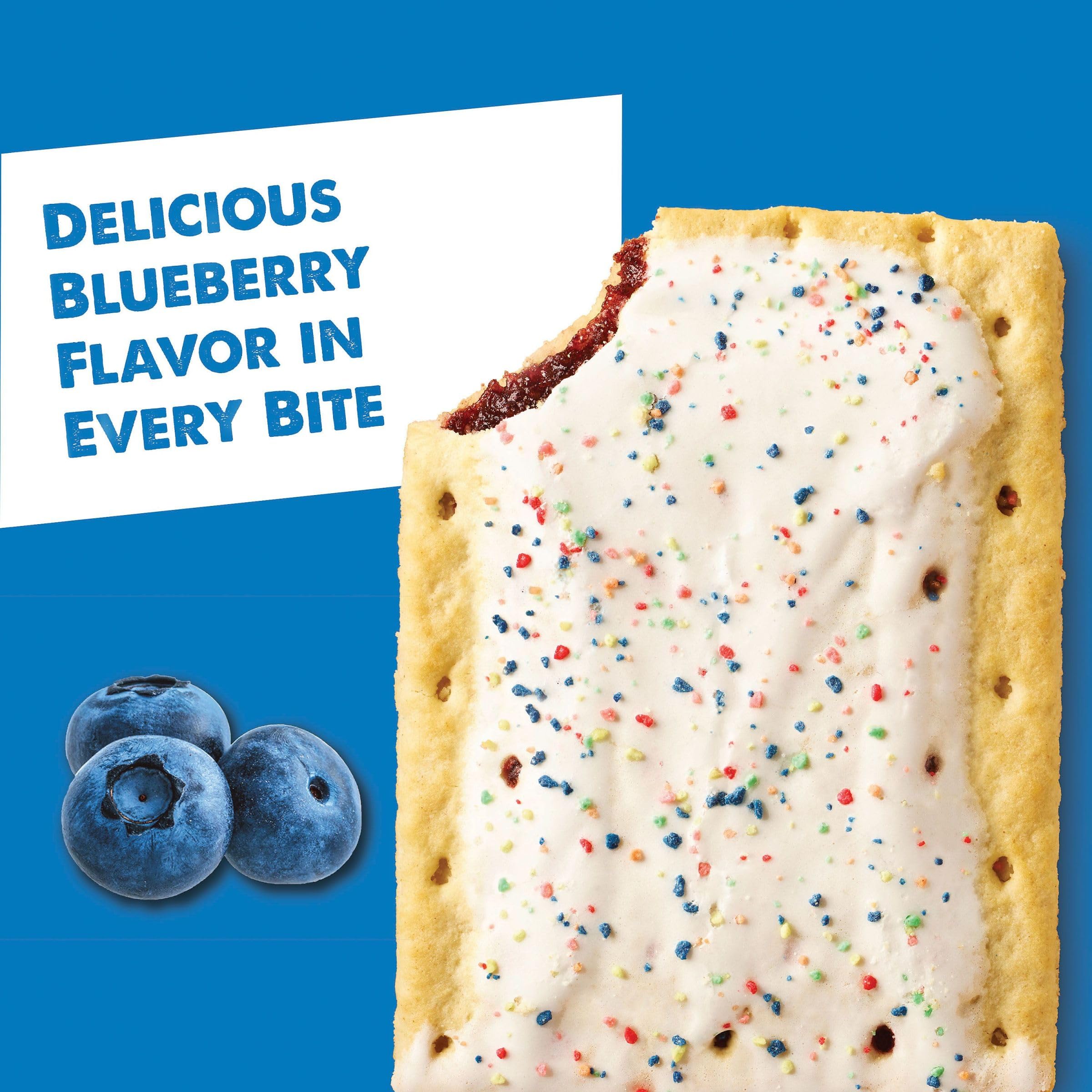 Frosted Blueberry Pop-Tarts Toaster Pastries - 13.5oz Box (8 Count) - Quick Breakfast, Kids Snacks & On-the-Go Treats for School, Office or Travel