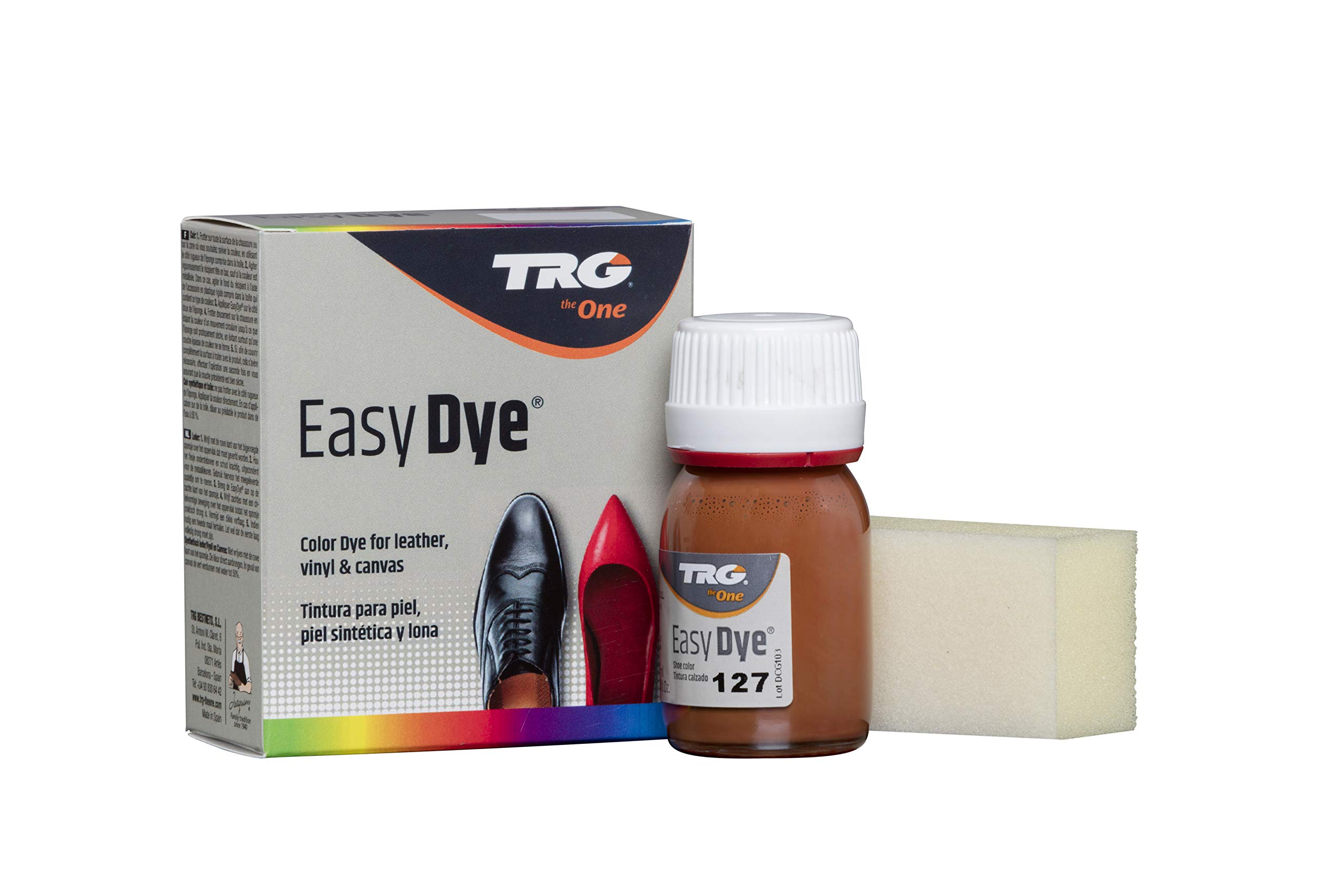 TRG Easy Dye for Leather & Canvas Shoes, Bags & Accessories (127 - Mango) | DIY Shoe Coloring Kit for Sneakers, Purses & More