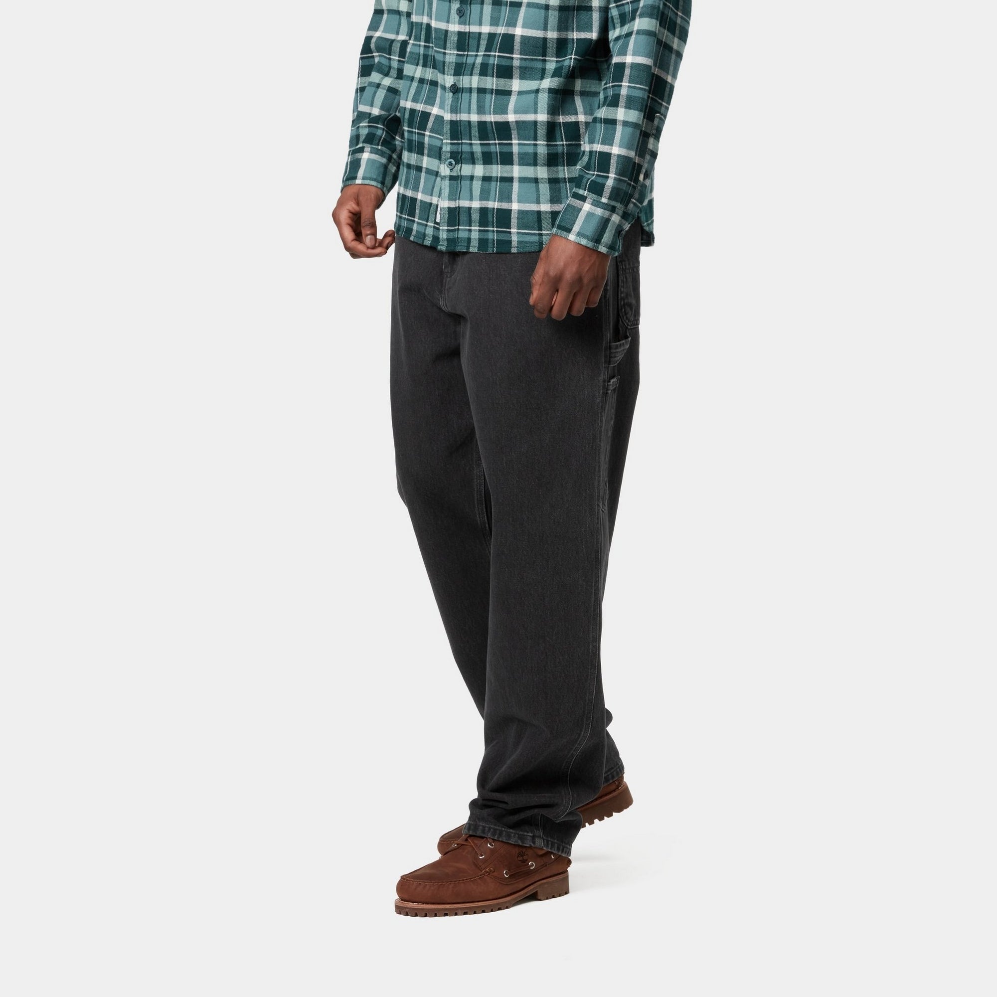 Single Knee Denim Pants | Black Stone Washed Jeans for Men & Women - Perfect for Casual Wear, Work & Outdoor Activities