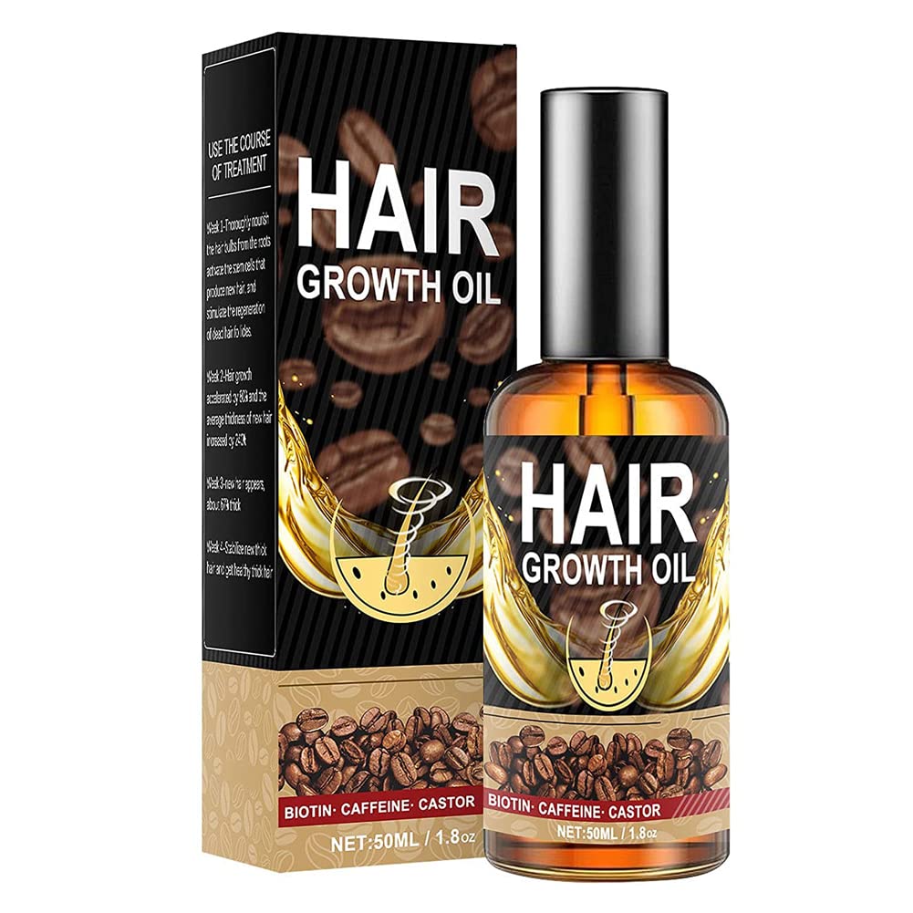 Biotin & Castor Hair Growth Oil Serum - Stops Hair Loss & Repairs Hair Follicles for Men & Women (3 Pack) | For Thicker, Healthier Hair at Home & On-The-Go