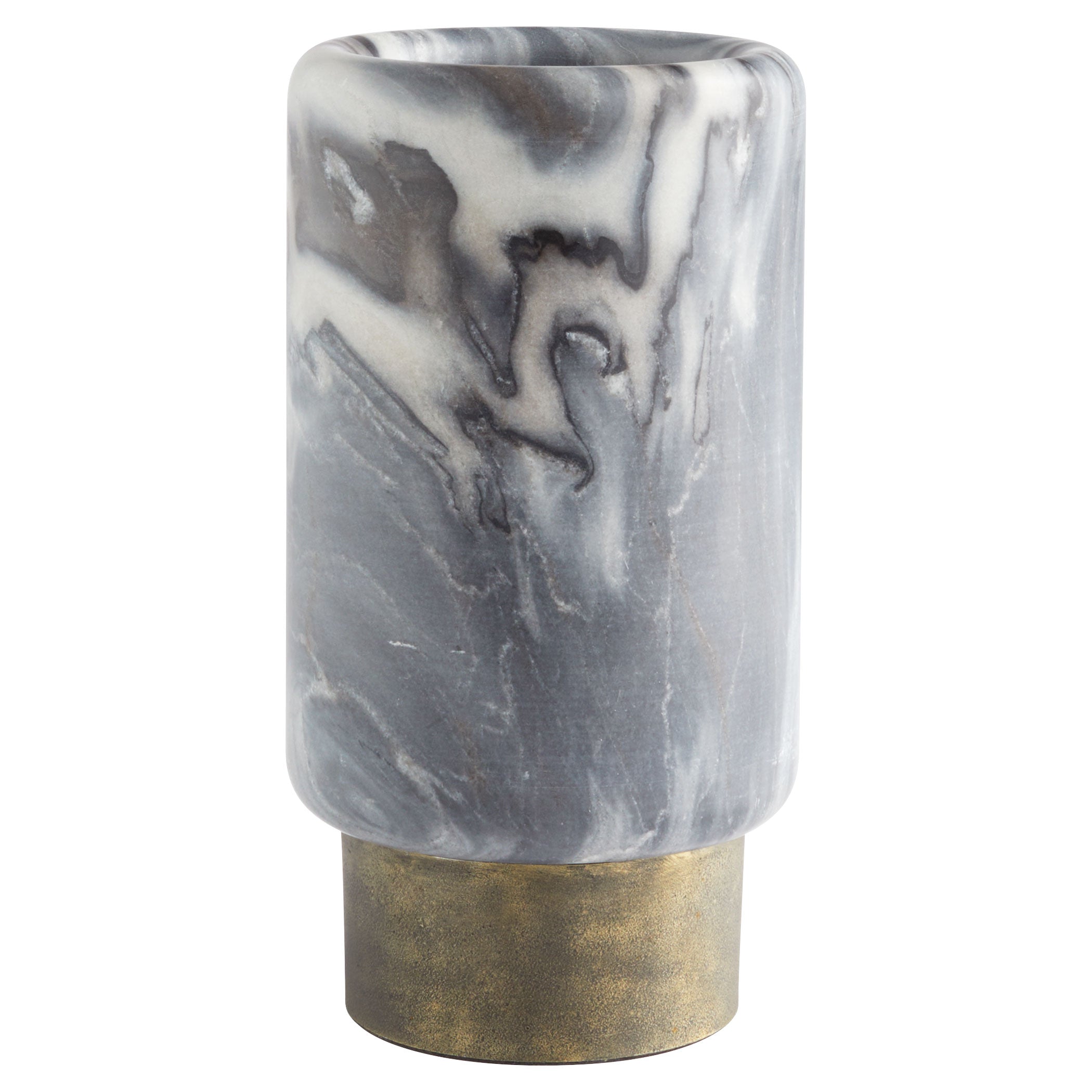Cyan Design 11648 Roma Vase - Antique Brass & Grey Marble Decorative Vase for Home Decor, Wedding Centerpieces, and Luxury Gift Giving