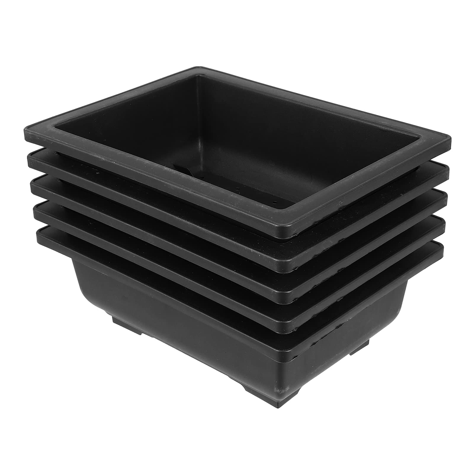 5-Pack Black Plastic Flower Pots for Succulents, Plants & Home Decor - Perfect for Indoor Gardening, Office Desk & Balcony Decor