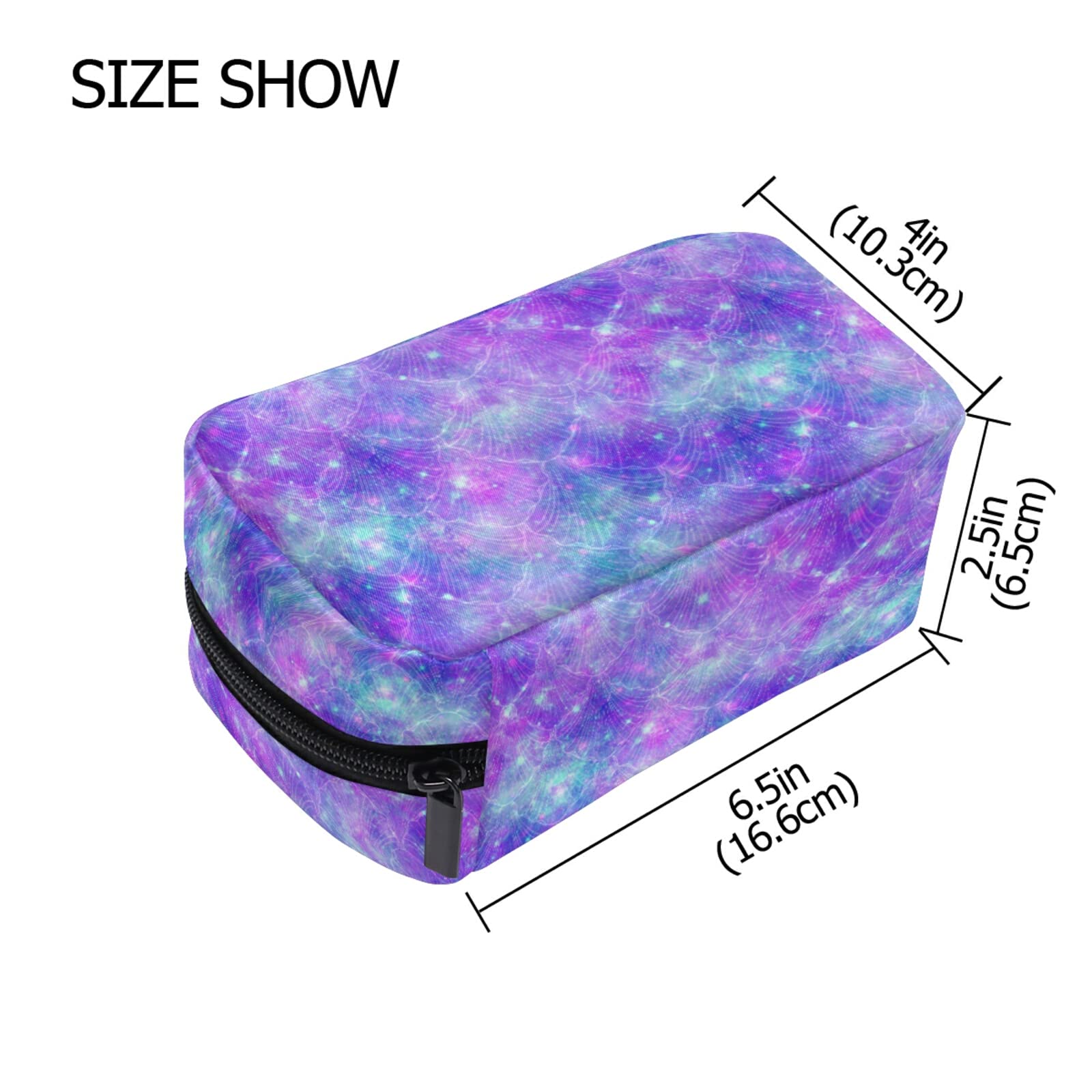 Mermaid Fantasy Cosmetic Bag for Women & Girls - Small Travel Makeup Organizer with Multiple Compartments - Perfect for Toiletries, Cosmetics & Jewelry Storage on Vacation, Gym or Daily Use