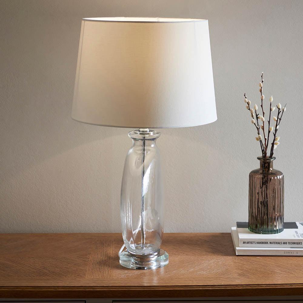 Endon Gideon 1 Light Polished Nickel Table Lamp - Modern Bedside Lighting for Bedroom, Living Room & Office Decor