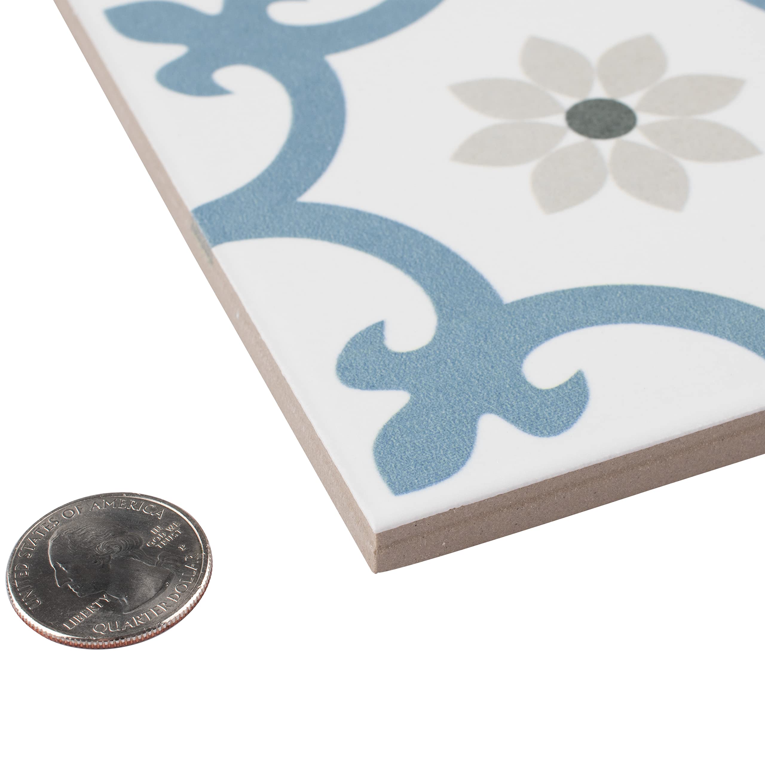 Merola Tile Daria Niagara 9.75x9.75 Inch Porcelain Floor and Wall Tile - Perfect for Bathroom, Kitchen Backsplash, and Shower Renovations