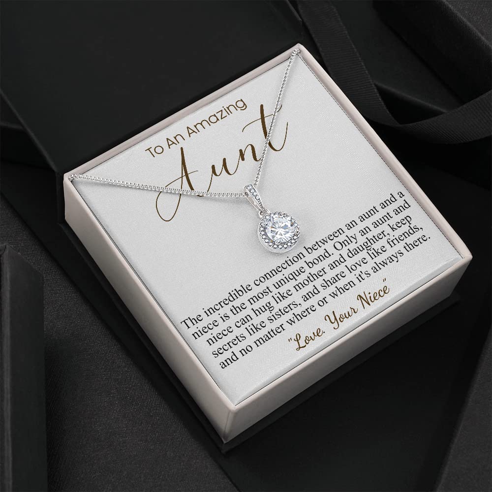 Personalized Jewelry Gifts for Aunt - Engraved Eternal Hope Necklace with Message Card - Meaningful Mother's Day Present for Bonus Mom, Stepmom & Special Women in Your Life - Perfect for Birthdays, Anniversaries & Appreciation Gifts