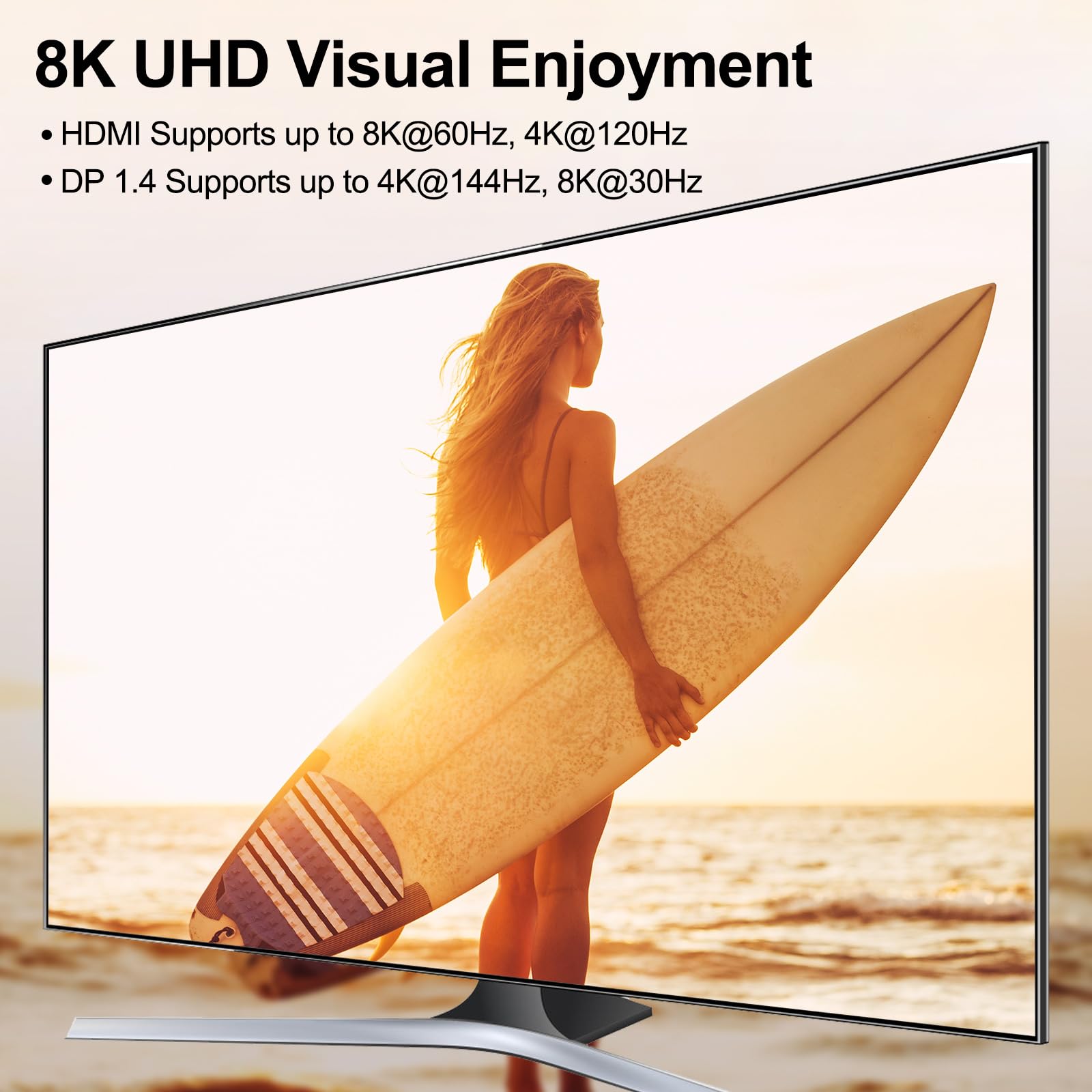 YOUTINGHDAV USB 3.0 KVM Switch for 3 Monitors & 3 Computers - Triple Display with 2 DisplayPort & HDMI Ports, Supports 8K@60Hz & 4K@144Hz - Ideal for Multi-PC Workstations, Gaming Setups & Office Environments