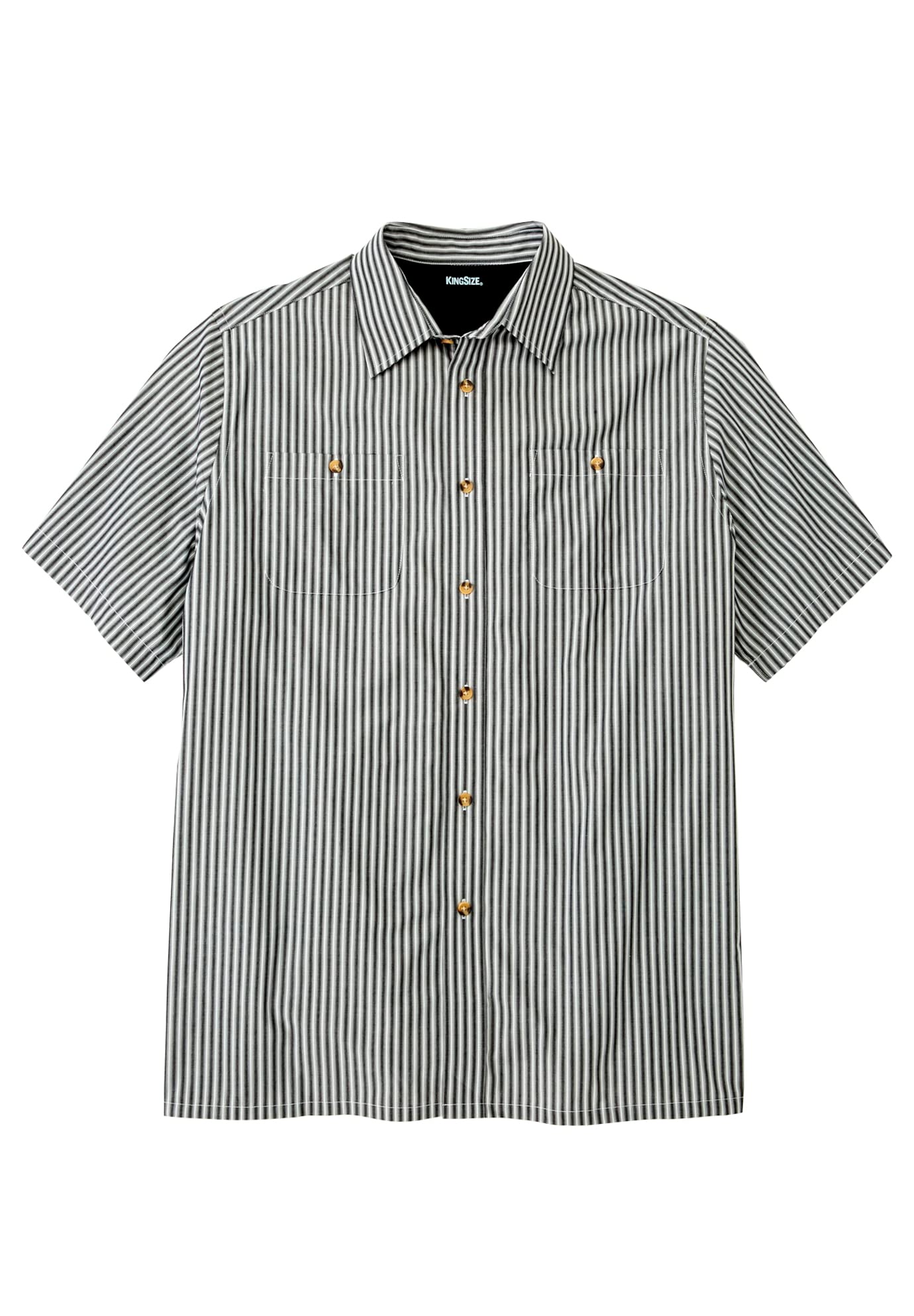 **KingSize Men's Big & Tall Striped Short-Sleeve Sport Shirt - Comfortable & Breathable Casual Wear for Summer Outings & Outdoor Activities**