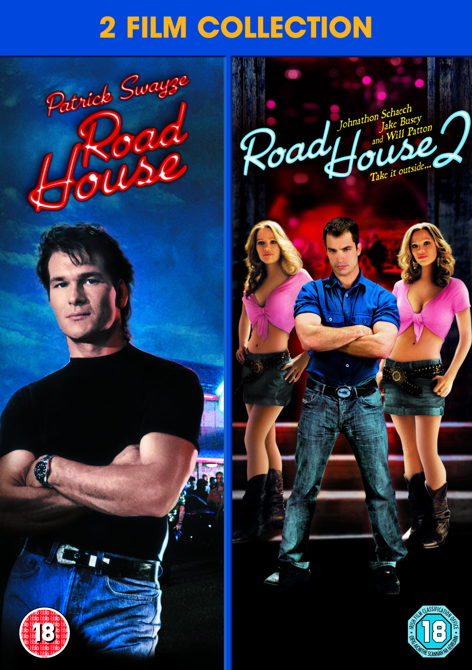 Road House & Road House 2 Double Feature DVD Set - Patrick Swayze Action Movies Collection (1989) - Perfect for Movie Nights and Action Film Lovers