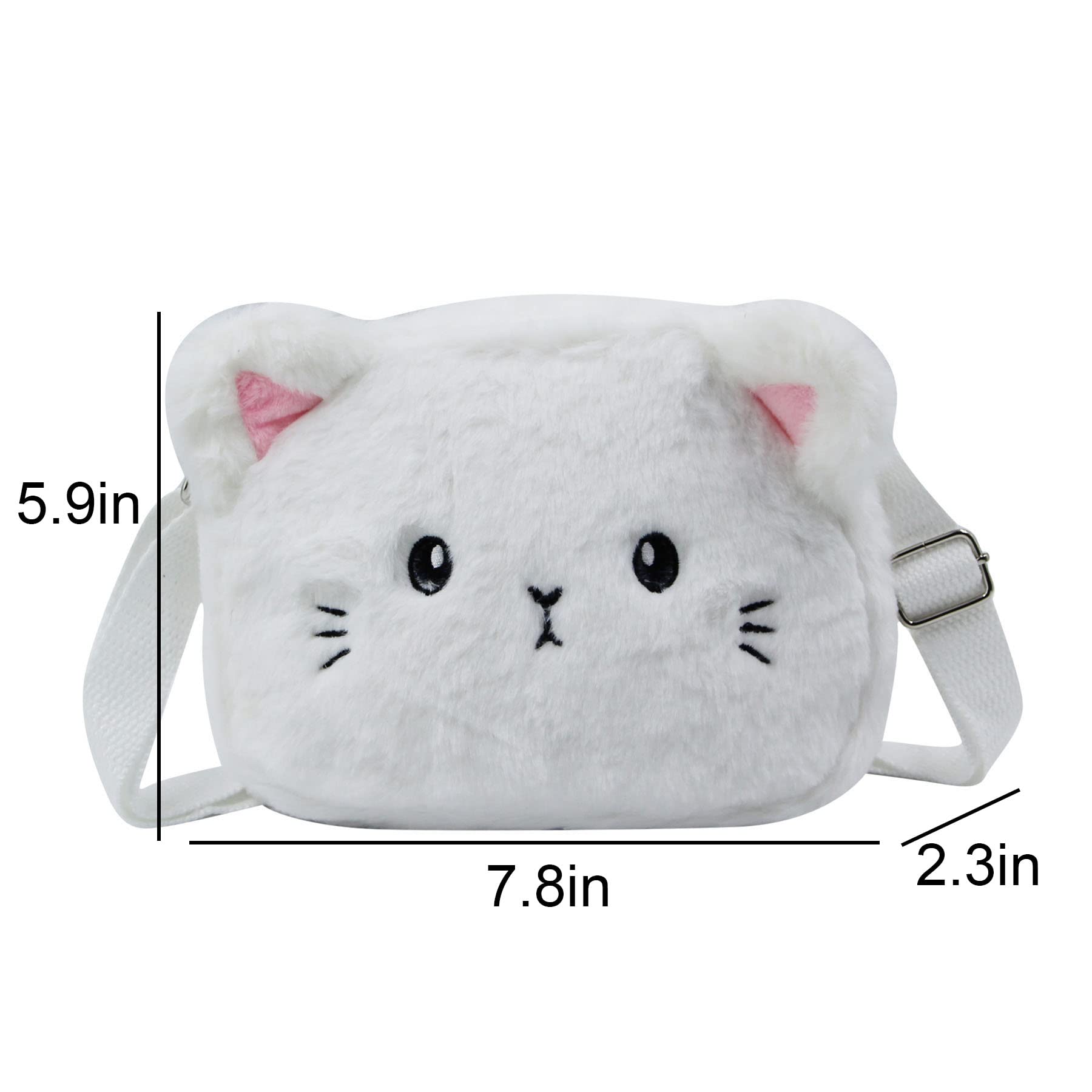 Adorable Pink Fluffy Cat Crossbody Bag for Women - Cute Plush Shoulder Purse with Adjustable Strap, Kawaii Animal Messenger Satchel - Perfect for Casual Outings, Travel, and Gifts