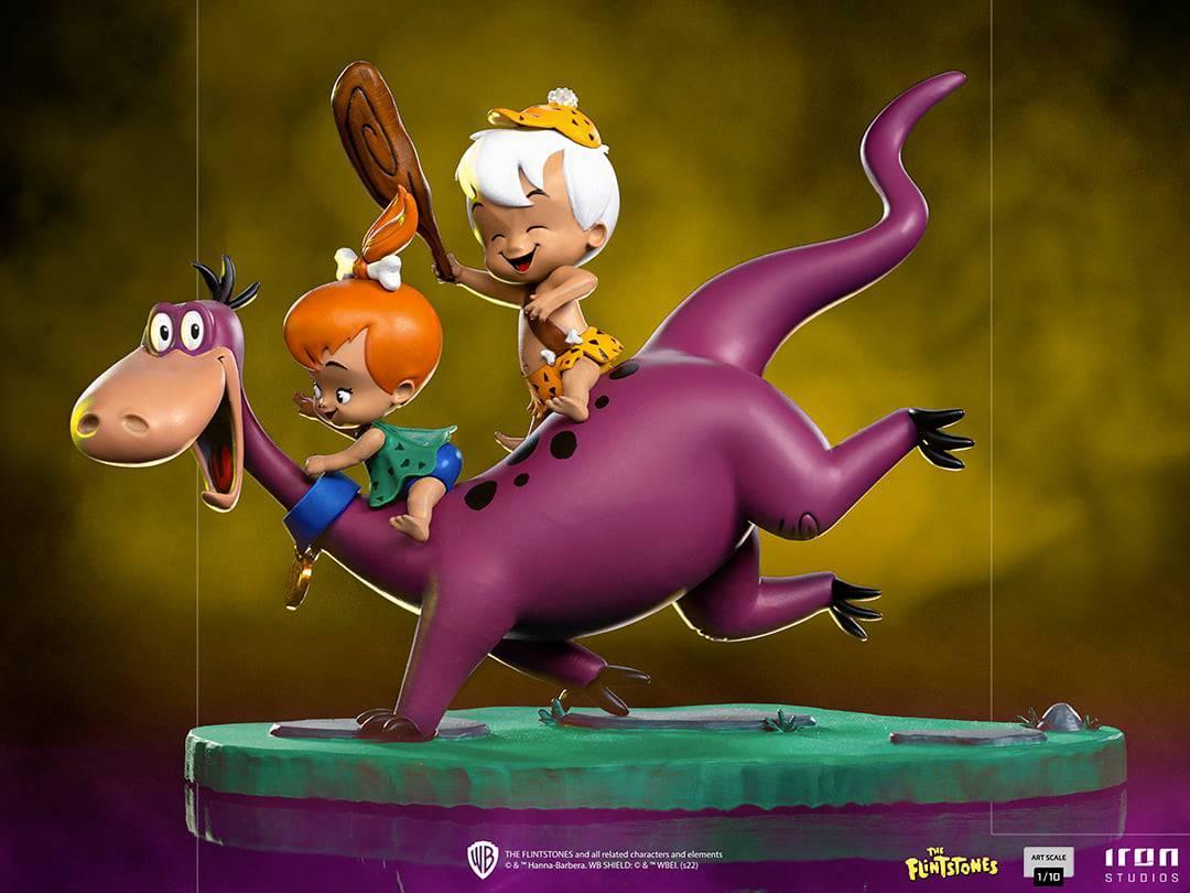 Iron Studios The Flintstones Dino, Pebbles & Bamm-Bamm BDS Art Scale 1/10 Statue - Collectible Figurine for Display, Gifts & Animation Fans