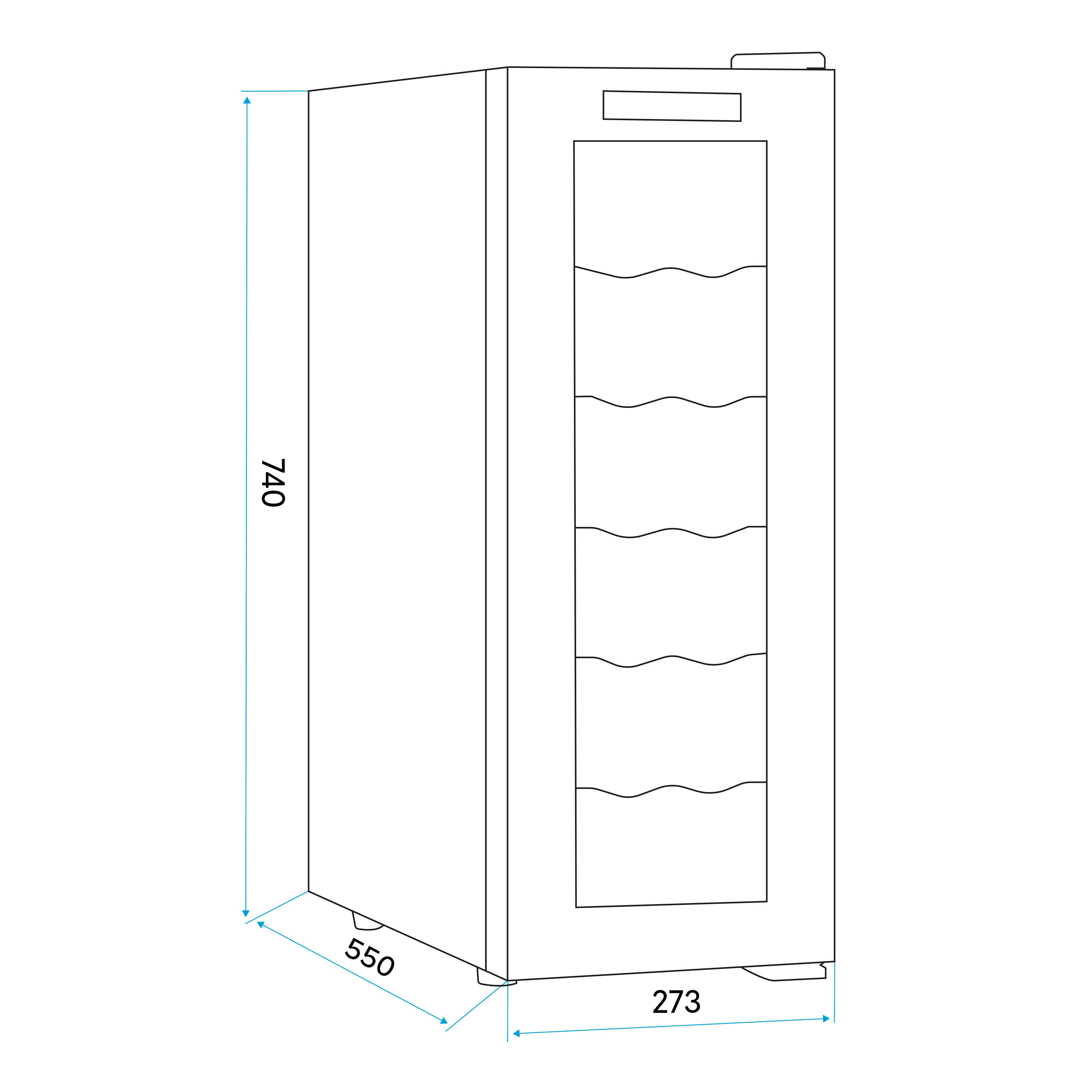 Baridi 12 Bottle Wine Cooler Refrigerator - Ultra Quiet 25dB, Touch Control LED Display, Black (DH73) - Perfect for Home, Office, or Restaurant Wine Storage