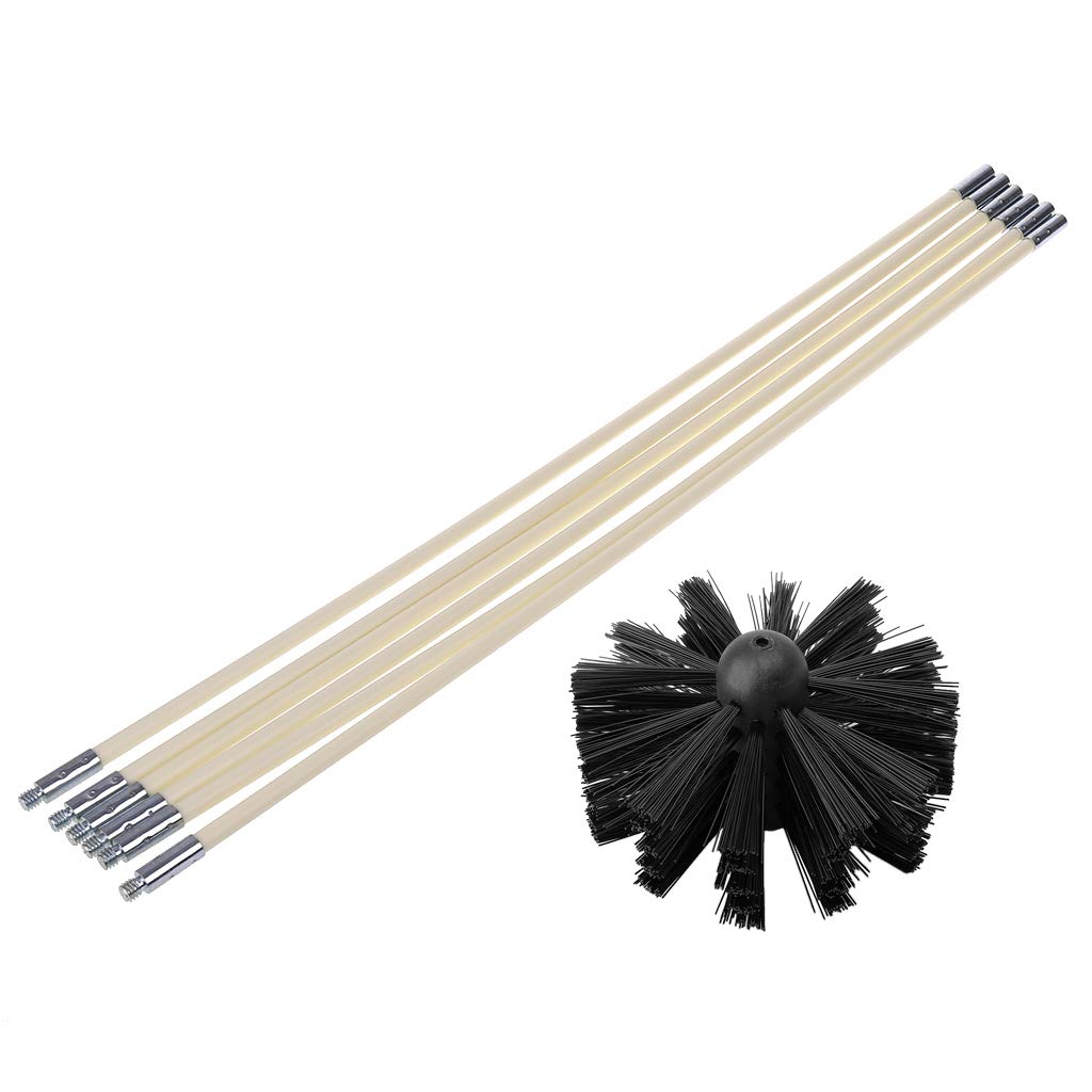 BAXIXINGYUNMU Nylon Brush Set - 6 Pack Long Handle Flexible Pipe Cleaning Brushes for Chimney, Kettle, House Cleaning - Durable Cleaning Tool Kit for Home, Kitchen, and Outdoor Use
