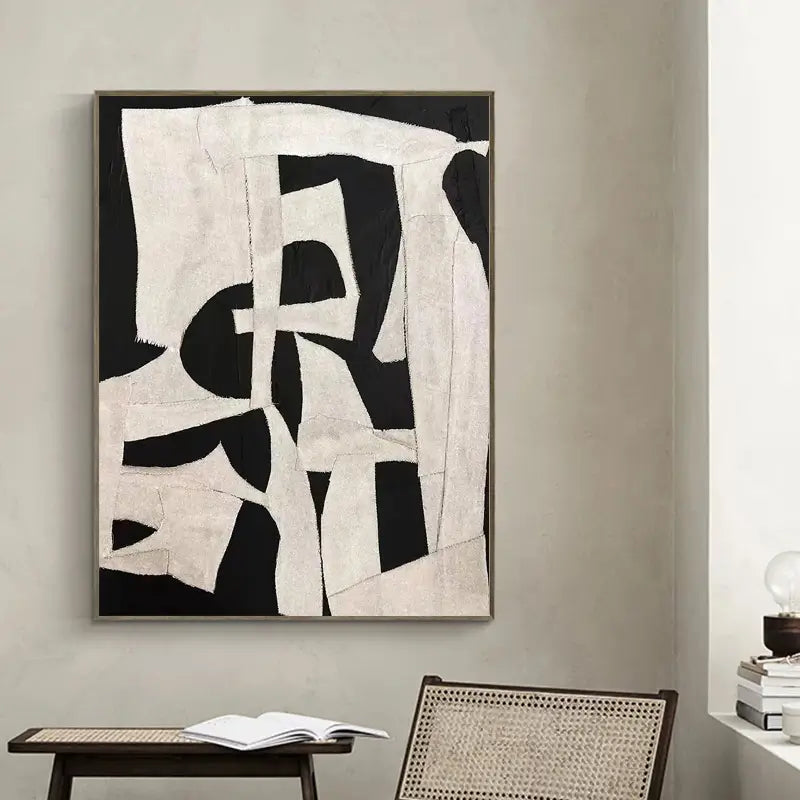 Abstract Tranquility Art Painting #WS008 - Modern Wall Decor for Living Room, Bedroom & Office - Serene Blue & White Canvas Artwork