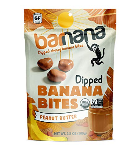 Organic Peanut Butter Banana Bites by Barnana - Chewy, Non-GMO, USDA Certified Snacks (3.5oz x 12 Bags) - Perfect for Hiking, School Lunches & Healthy On-the-Go Snacking