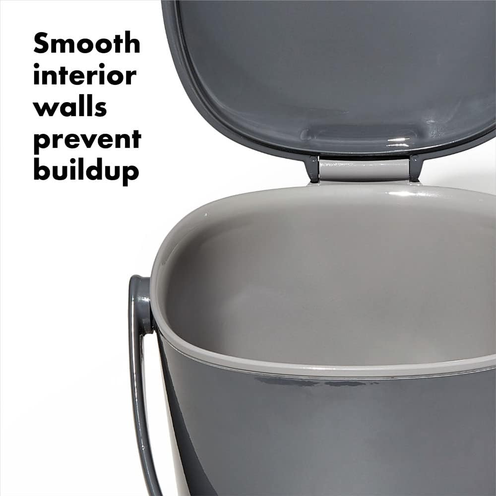 Easy Clean Compost Bin - 2.83L Charcoal Kitchen Compost Pail - Perfect for Eco-Friendly Food Waste Recycling at Home