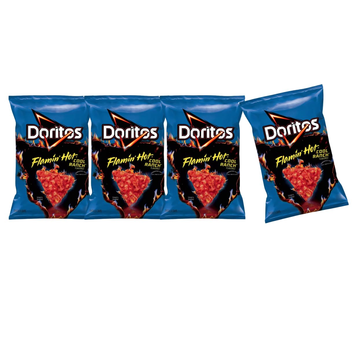 Doritos Flamin' Hot Cool Ranch Tortilla Chips 2.5oz (Pack of 4) - Spicy Snacks for Parties, Events, Office & Lunch | Perfect for Game Nights, Movie Snacks & Care Packages