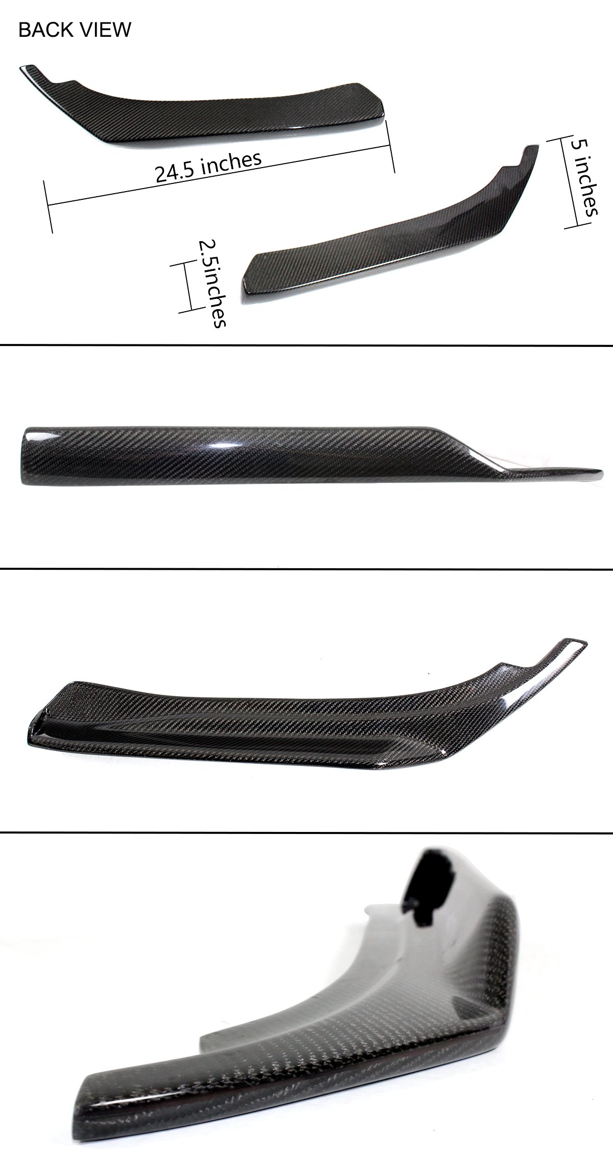 Carbon Fiber Rear Bumper Side Corner Splitters Aprons Spats for 2014-2021 Infiniti Q50 - Enhance Style & Aerodynamics for Sporty Driving