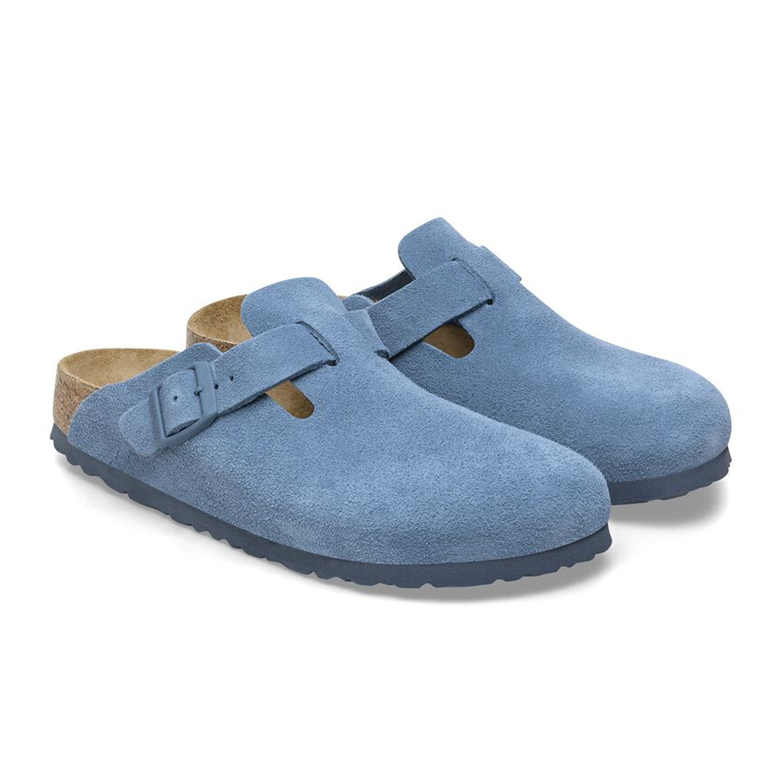 Birkenstock Boston Soft Footbed Narrow Clog (Women)   Elemental Blue Suede