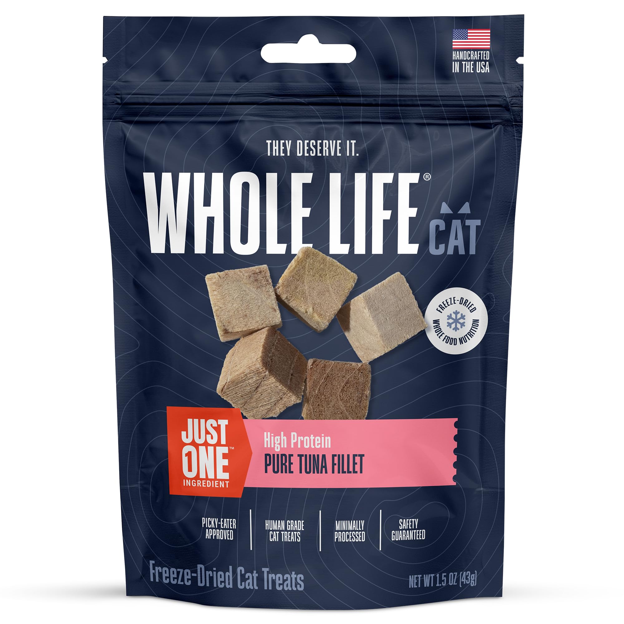 Premium Freeze-Dried Tuna Cat Treats - Human-Grade, High-Protein Snacks for Training & Health | USA-Made Natural Cat Food Topper | 1.5 oz Pack | Perfect for Rewards, Mealtime Boost & Bonding with Your Feline Friend