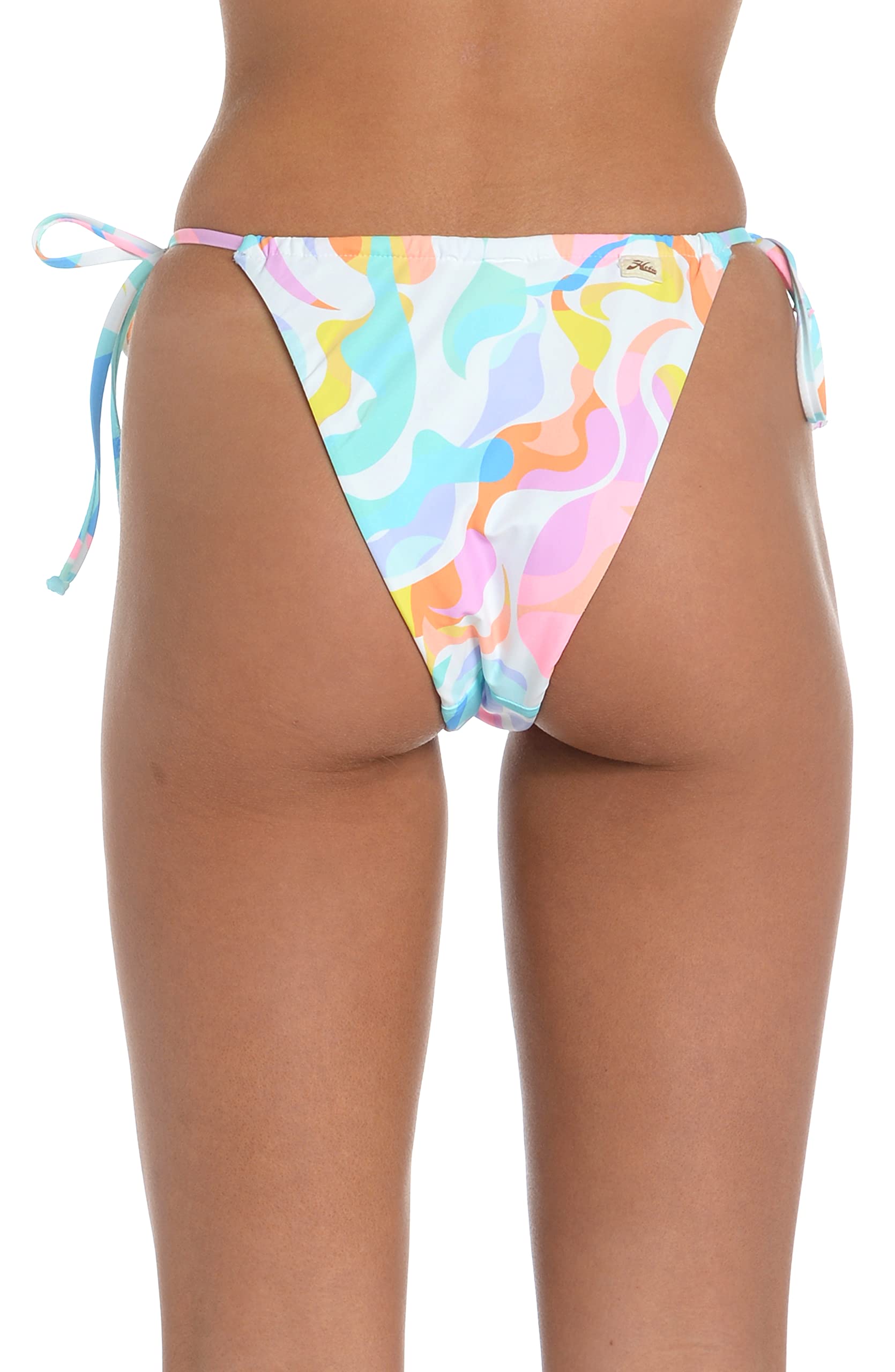Hobie Women's Side Tie Tanga Bikini Bottom - High Waist Swimwear for Beach & Pool - Perfect for Summer Vacations, Surfing & Sunbathing