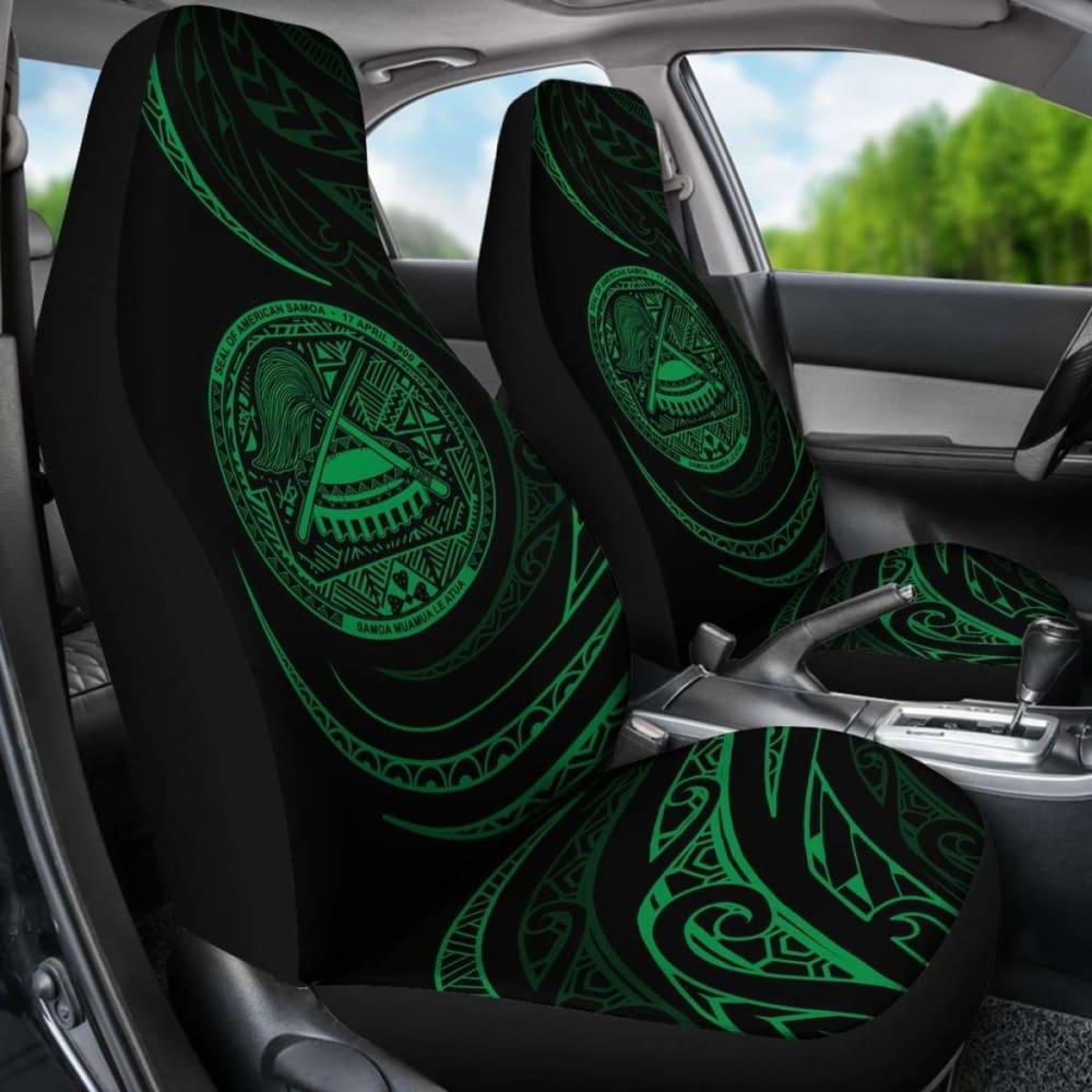 Premium Green Frida Style Car Seat Covers for American Samoa - Waterproof & Durable Auto Accessories for SUVs, Trucks & Sedans - Perfect for Road Trips, Commuting & Family Travel