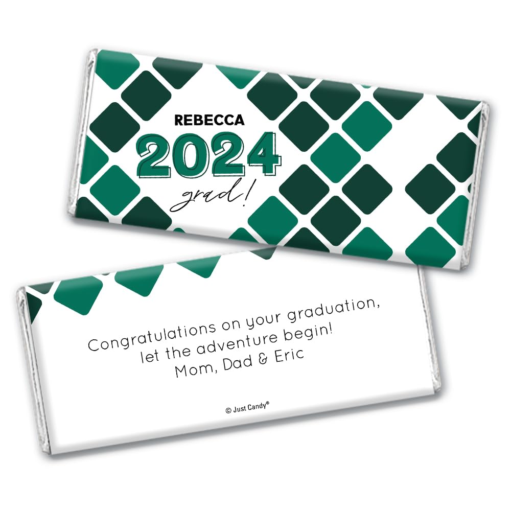 Personalized Graduation Chocolate Bars 2024 - Custom Candy Gifts for Graduates (36 Count, Forest Theme) - Perfect for Graduation Parties, School Events & Celebrations
