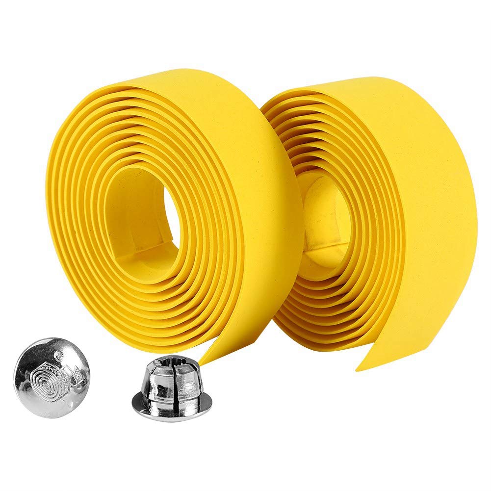 Keenso 2-Pack Reflective Bicycle Handlebar Tape with Bar Plugs - Non-Slip Cycling Grip Wrap for Road Bikes - Perfect for Night Riding & Commuting Safety