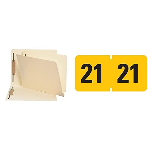 Smead End Tab Manila Fastener File Folders - Letter Size with Color-Coded Year Labels (2021 Filing Kit) | Office Organization, Document Storage, Tax Filing & Home Office Supplies