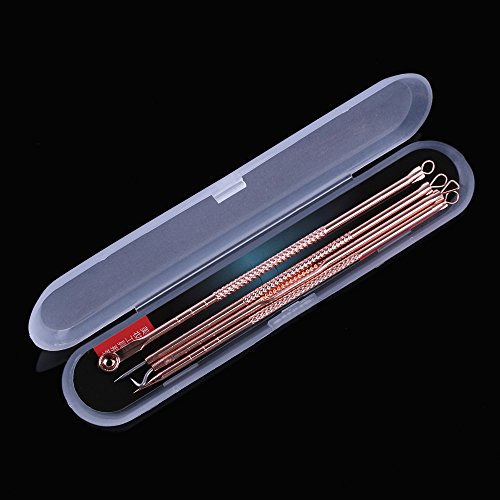 4Pcs Stainless Steel Blackhead & Whitehead Remover Kit - Acne Extractor Tool Set for Women with Storage Box - Perfect for Home & Professional Facial Care