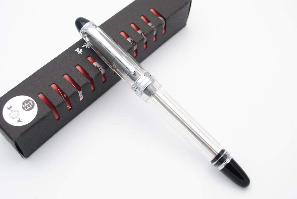 CZXYWST 699 Negative Pressure Vacuum Filling Fountain Pen - Transparent with Silver Clip, Extra Fine 0.38mm Nib - Premium Calligraphy Pen for Writing, Journaling & Gift Giving
