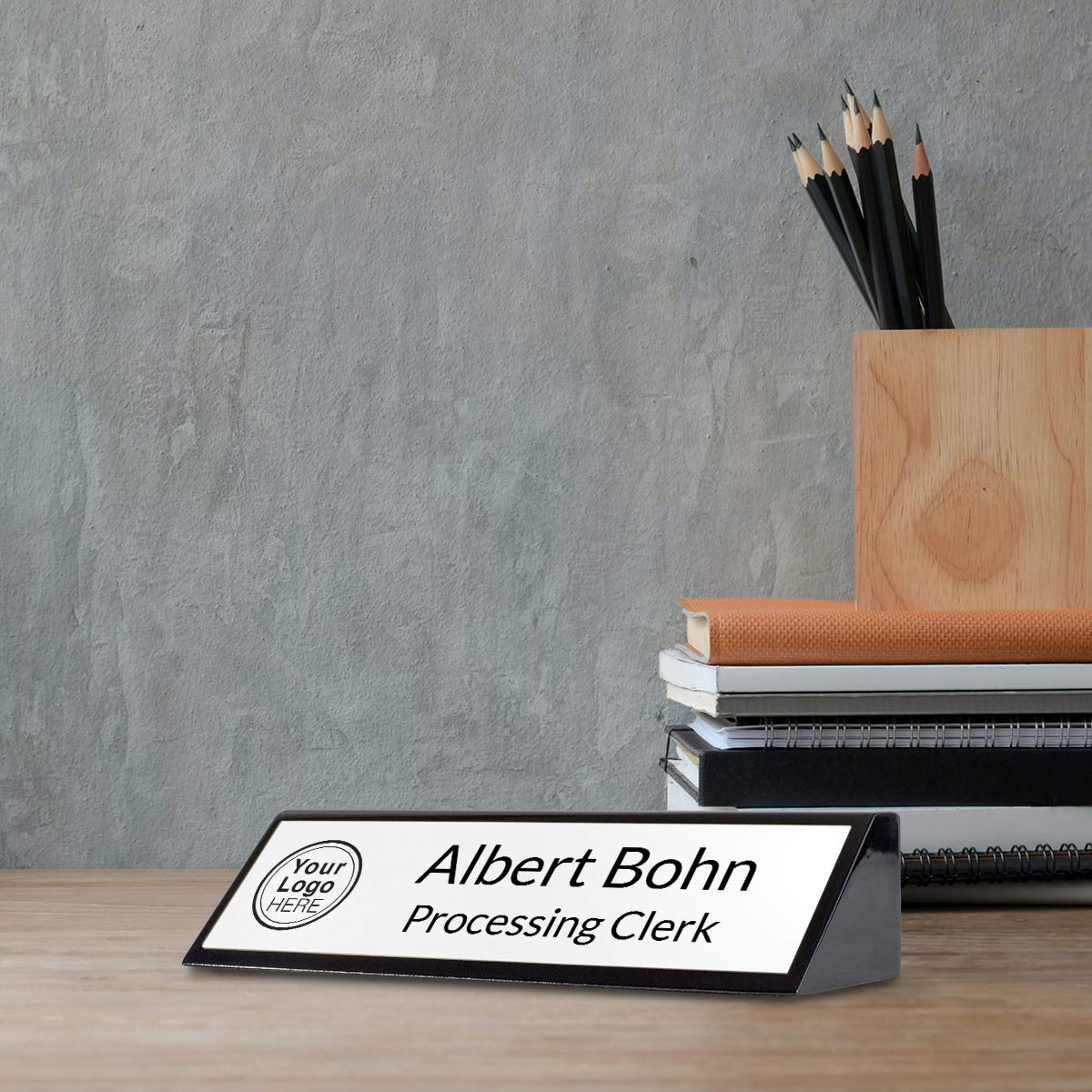 Black Piano Finish Desk Wedge (White, 8x2
