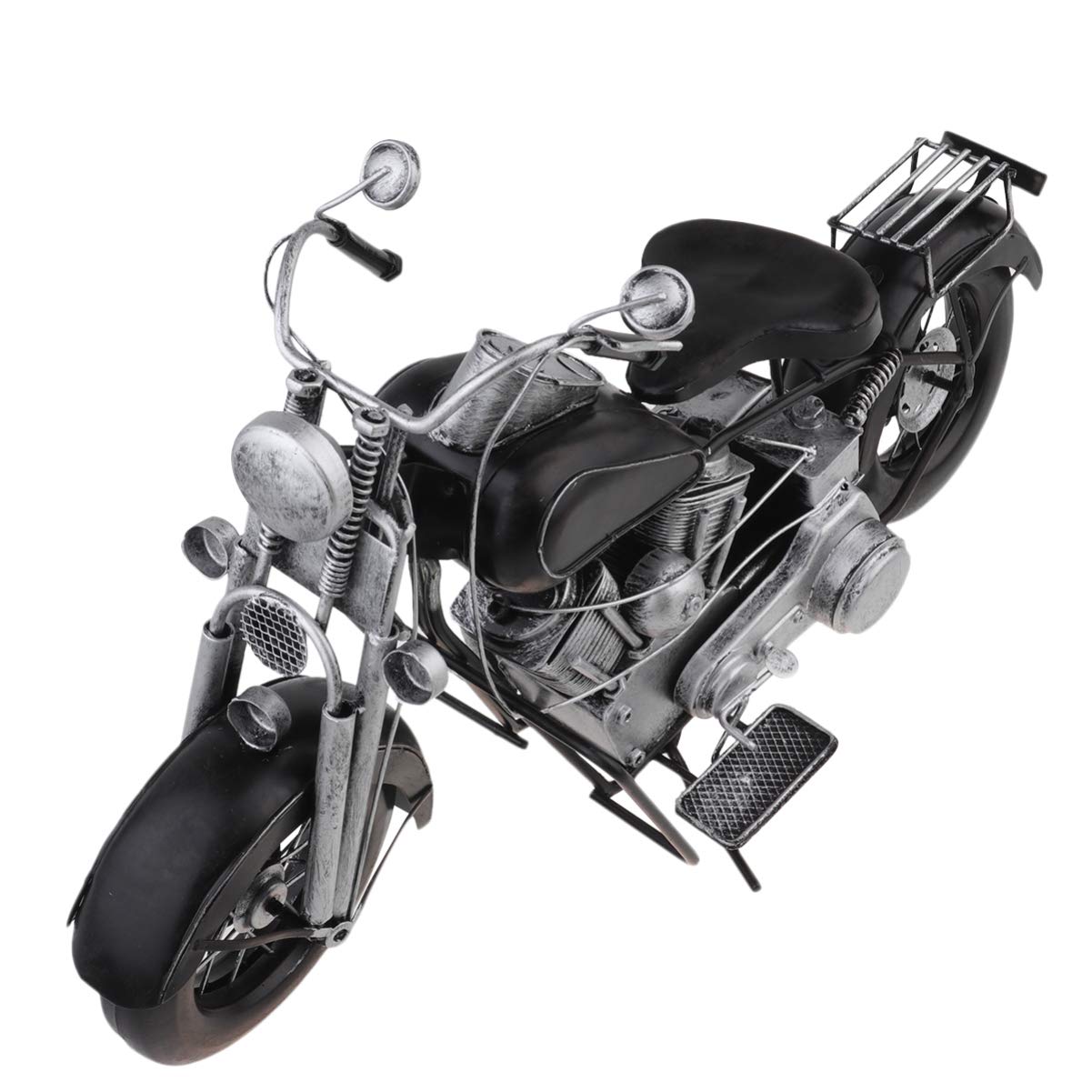 Metal Motorcycle Model Sculpture - Collectible for Home & Office Decor (Silver) - Perfect for Bikers & Enthusiasts