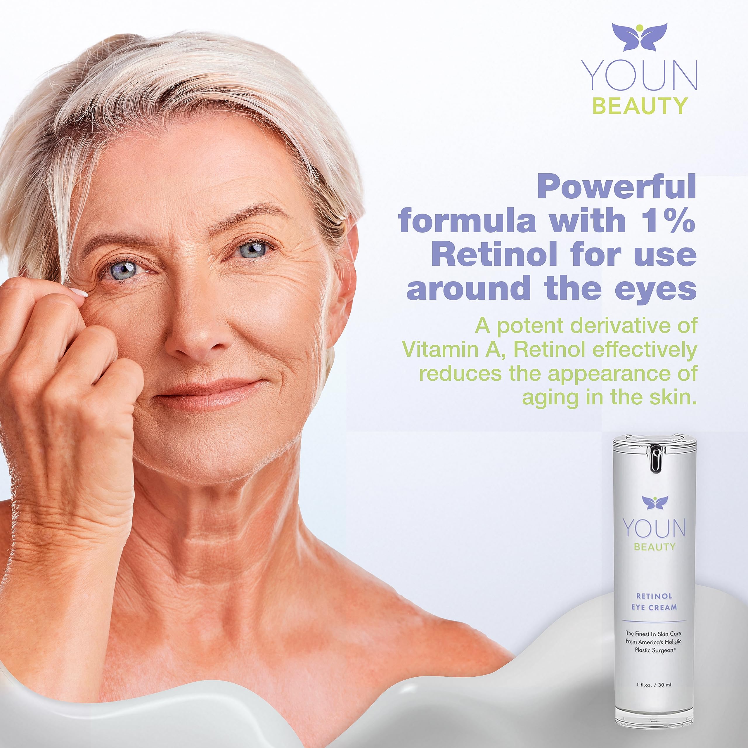 YOUN Beauty Anti-Aging Skincare Set with Collagen Powder, 2.5% Retinol Night Cream & 1% Retinol Eye Treatment – Wrinkle Reducer & Exfoliating Face Wash for Youthful Glow | Perfect for Night Routine & Dry Skin Care