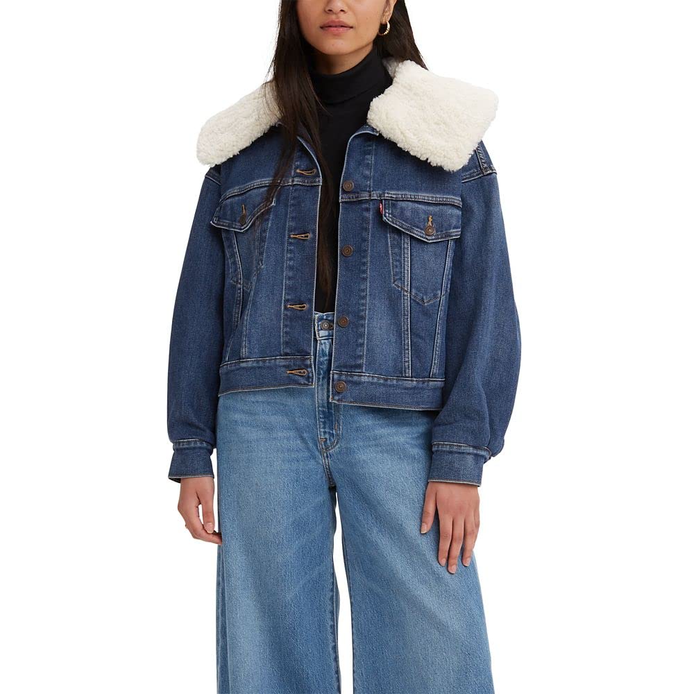 Levi's Women's Premium Warm Baby Bubble Trucker Jacket - Cozy Winter Denim Jacket for Women - Perfect for Casual Outfits, Outdoor Activities & Cold Weather Fashion