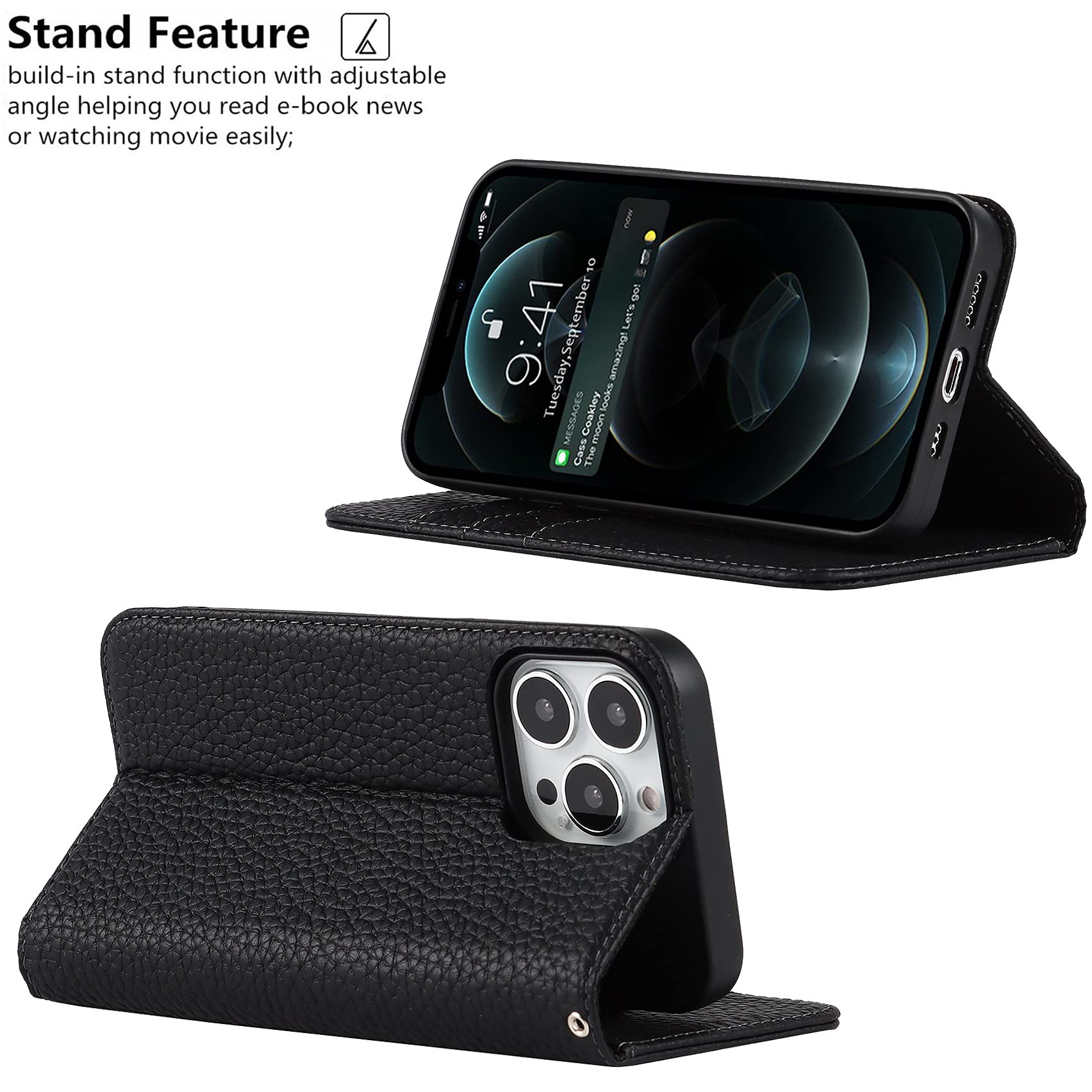 Premium Genuine Leather Wallet Case for iPhone 13 Pro (6.1