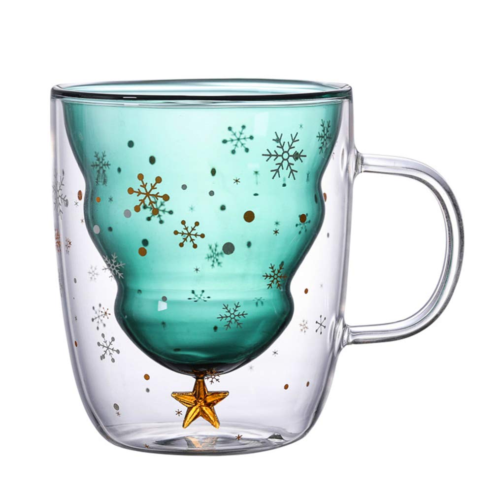 Amosfun 30ml Double Wall Insulated Glass Coffee Mug - Heat-Resistant, No Lid - Perfect for Christmas Gifts, Hotels, Home & Office Use - Enjoy Hot or Cold Beverages in Style