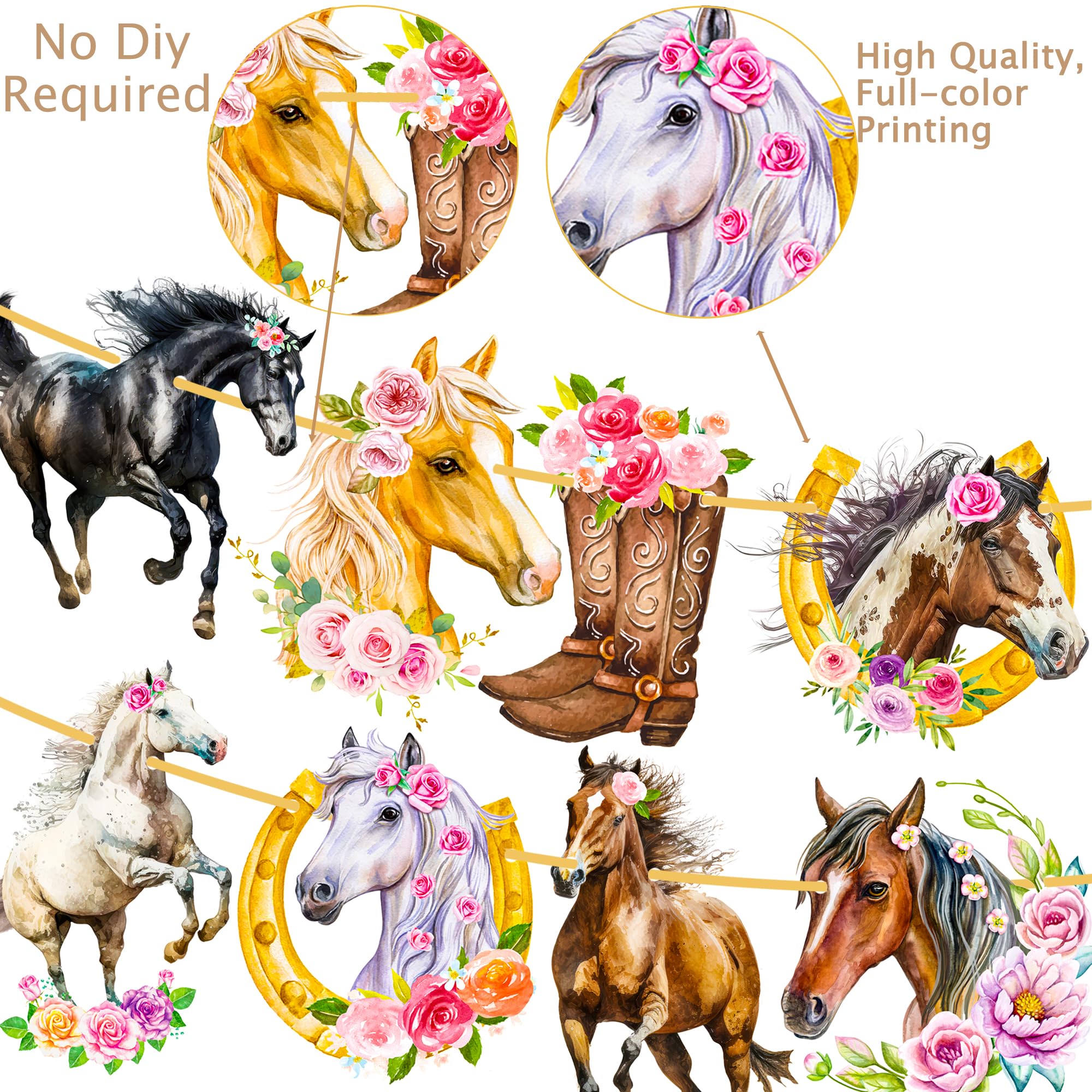 Western Cowgirl Party Decorations - 2pcs Cowgirl Banner Set for Horse Birthday Party, Baby Shower & Country Themed Events | Perfect for Western Decor, Cowgirl Birthday Party Supplies & Rustic Home Decorations