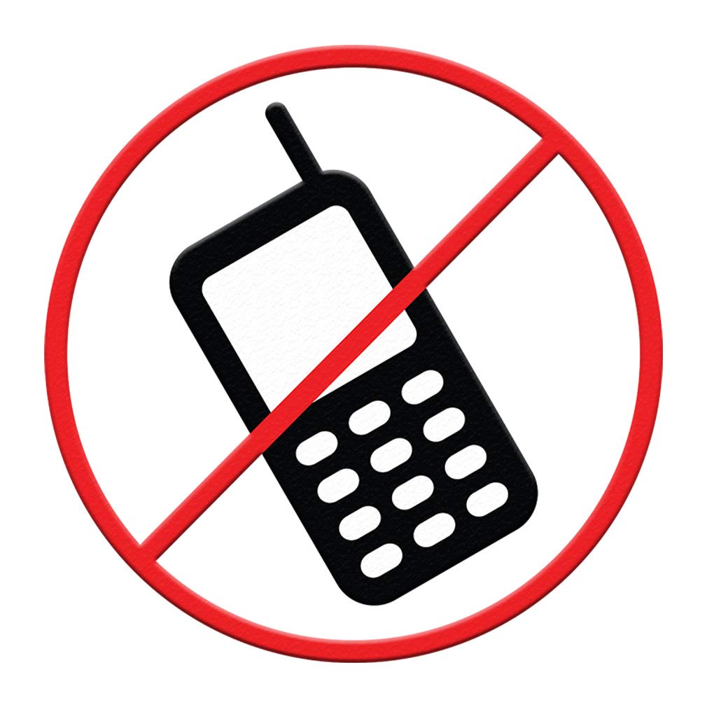 Anti-Slip No Cell Phone Floor Decals - 36 Inch Round Business & Industrial Safety Signs (Black/Red) - Perfect for Warehouses, Factories & Office Safety Areas
