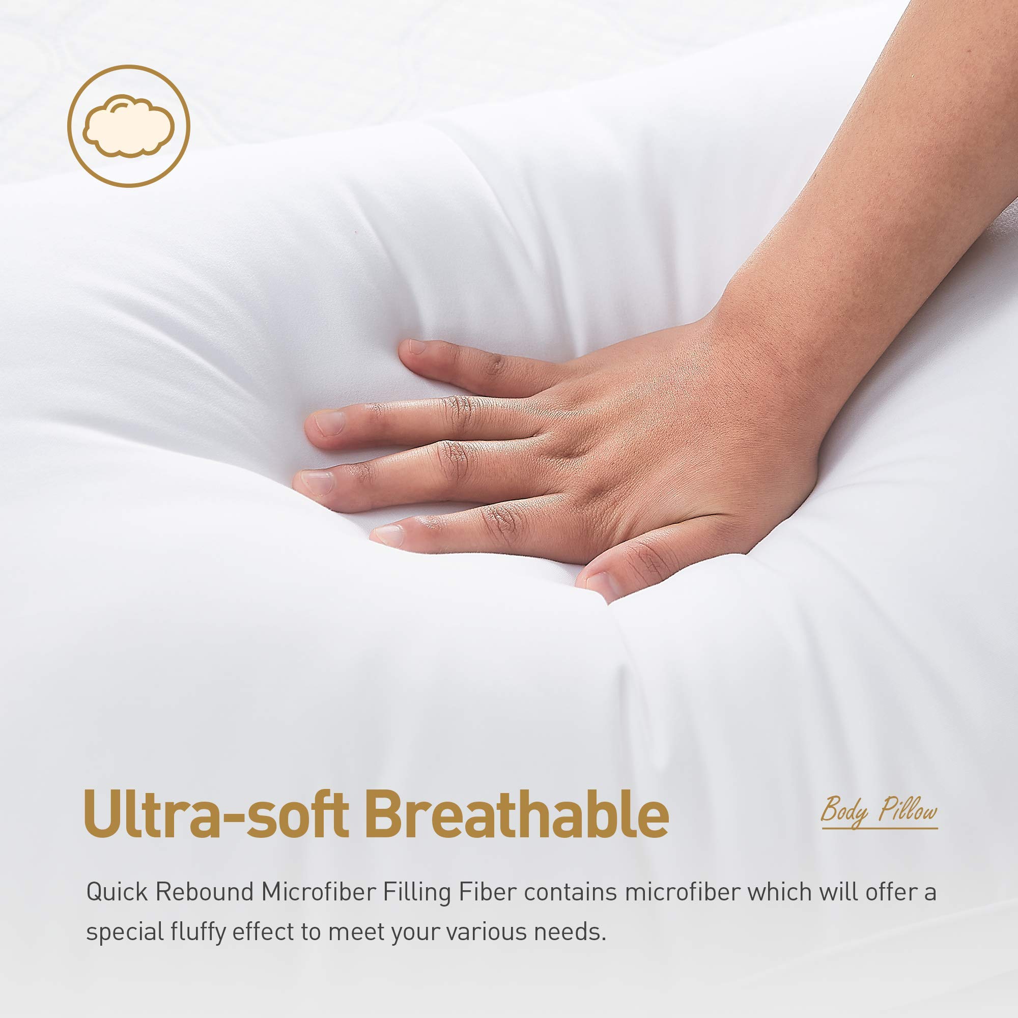 **Acanva Fluffy Body Pillow for Adults & Pregnancy - Soft Long Full Pillow Insert for Side Sleepers - Perfect for Cuddling, Back Support & Comfortable Sleep**    *(Use Cases: Ideal for side sleepers, pregnancy support, cozy cuddling, and relieving back pain.)*