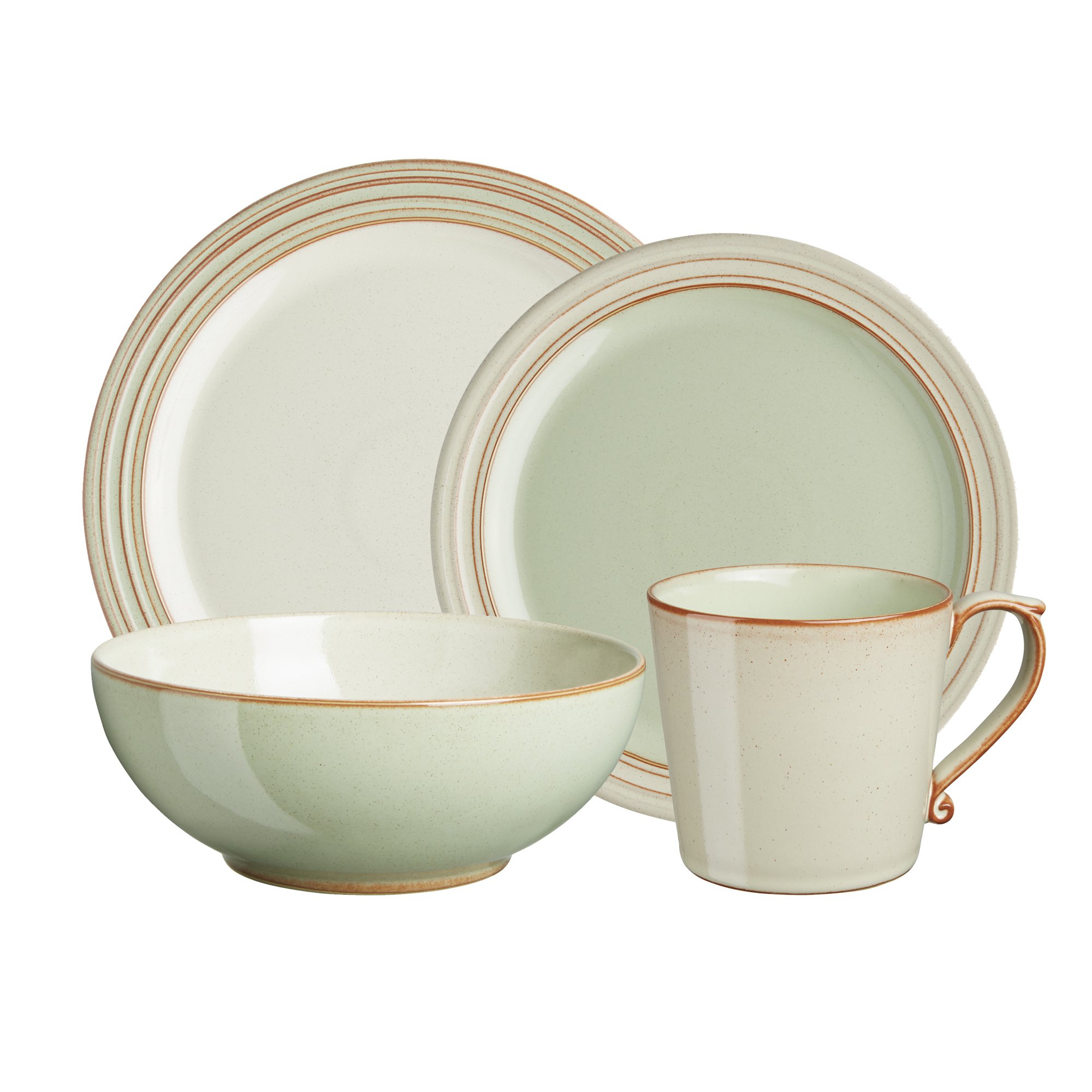 Denby USA Heritage 4-Piece Orchard Place Dinnerware Set - Colorful Stoneware Plates & Bowls for Everyday Dining & Entertaining | Elegant Table Setting for Family Meals, Dinner Parties & Special Occasions
