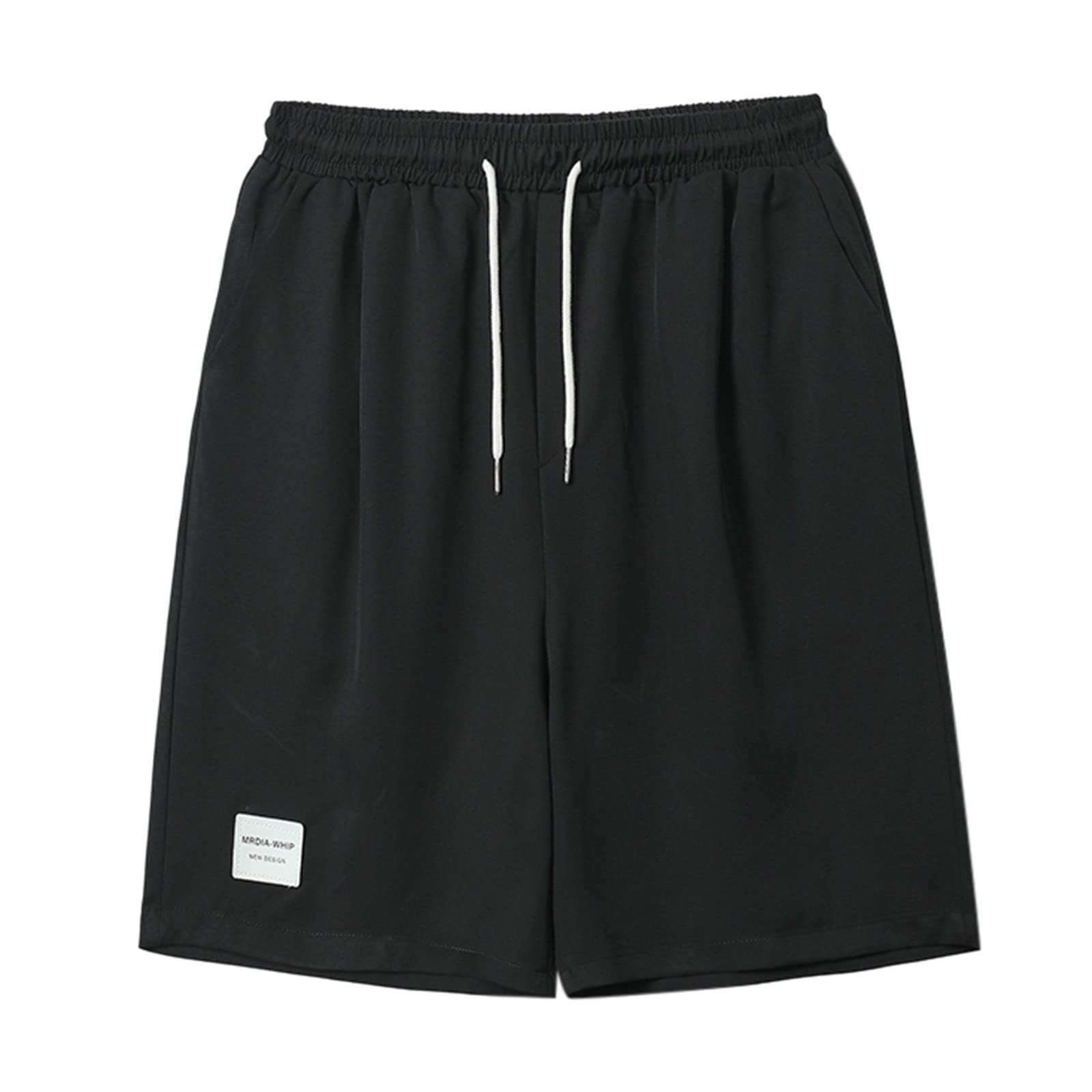 **Men's Athletic Running Shorts with Pockets - Breathable Loose Fit Gym Workout Shorts with Drawstring & Embroidered Design - Perfect for Jogging, Training & Casual Wear**