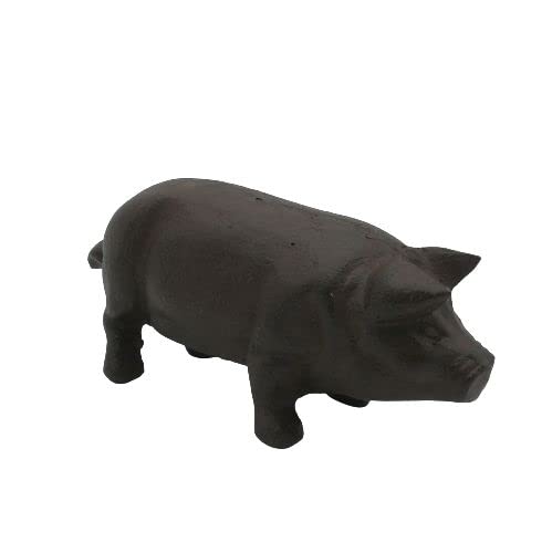 Vintage Cast Iron Pig Paperweight - Handcrafted Brown Piggy Decor for Office Desk, Home & Bookshelf | Unique Gift Idea for Pig Lovers & Collectors